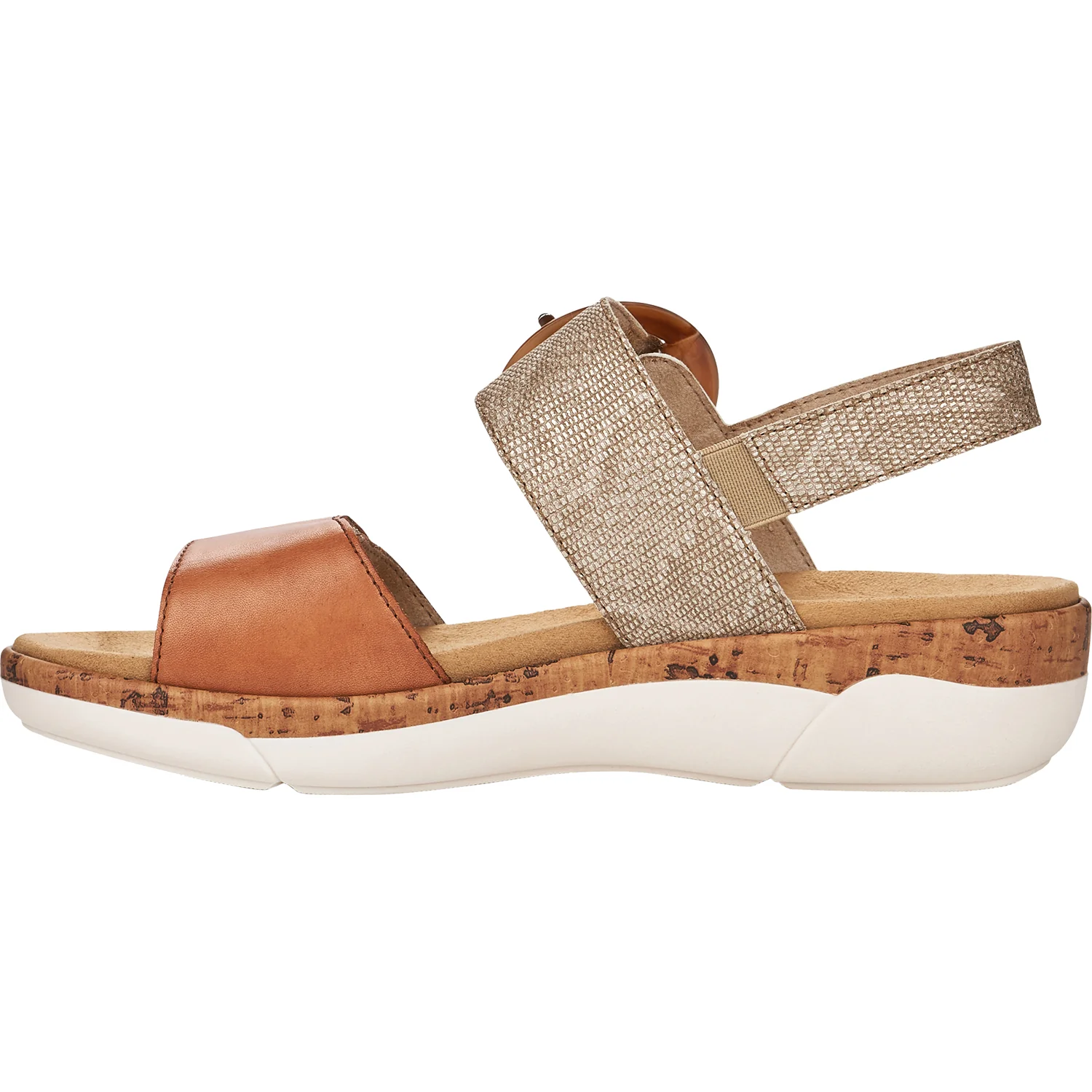 Remonte R6853-90 Jocelyn 53 Women's Backstrap Sandals Taupe Metallic Leather - Image 3