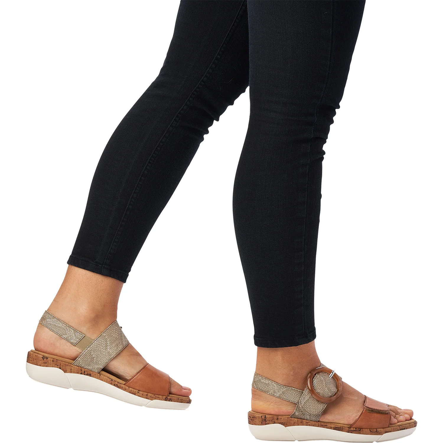 Remonte R6853-90 Jocelyn 53 Women's Backstrap Sandals Taupe Metallic Leather - Image 4