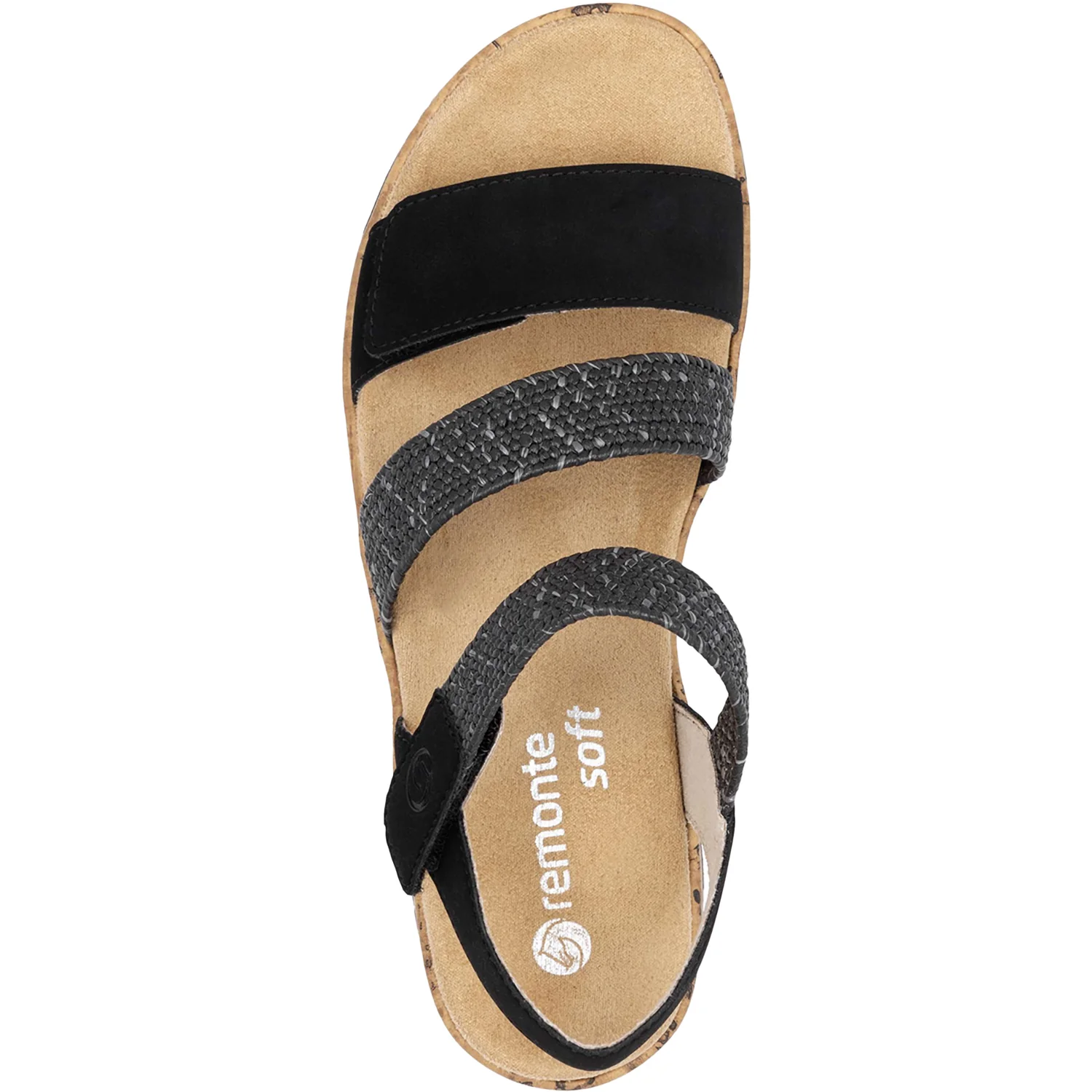 Remonte R6861-02 Women's Sandals Black Woven Stretch - Image 2