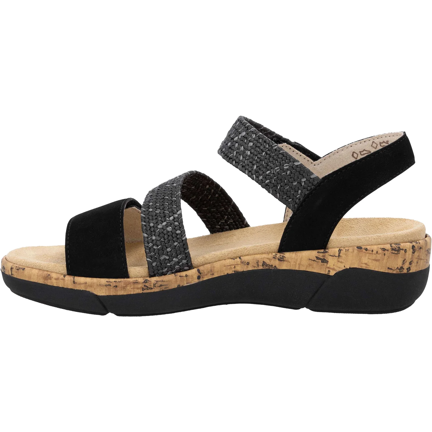 Remonte R6861-02 Women's Sandals Black Woven Stretch - Image 3