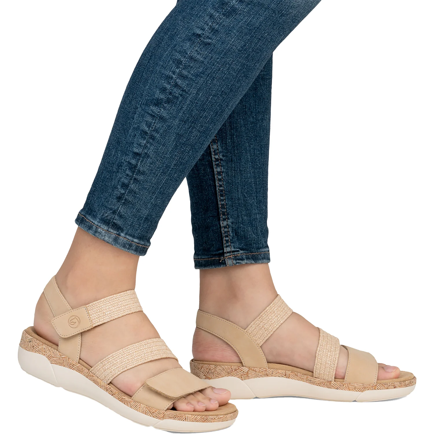 Remonte R6861-20 Women's Sandals Tan Woven Stretch - Image 6