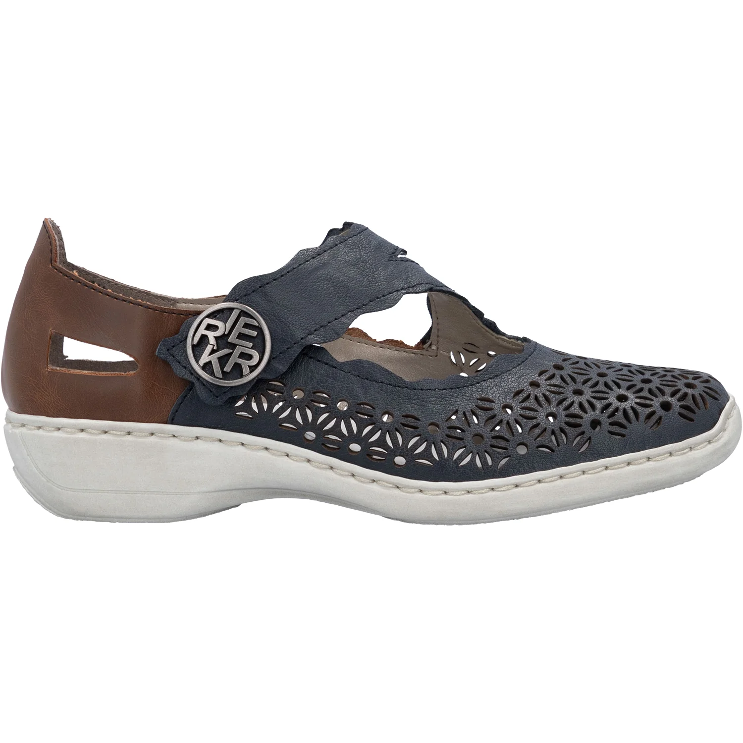 Rieker 413G4-14 Women's Mary Janes Traditional Pazifik/Mogano Leather