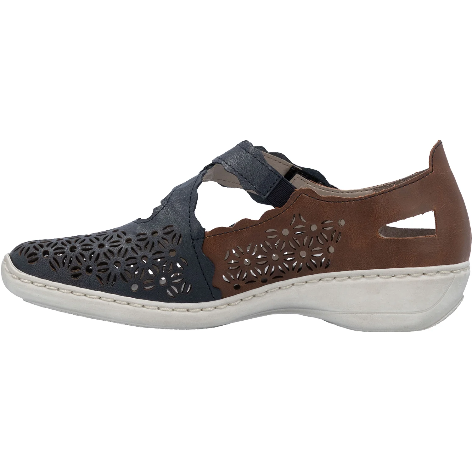 Rieker 413G4-14 Women's Mary Janes Traditional Pazifik/Mogano Leather - Image 3