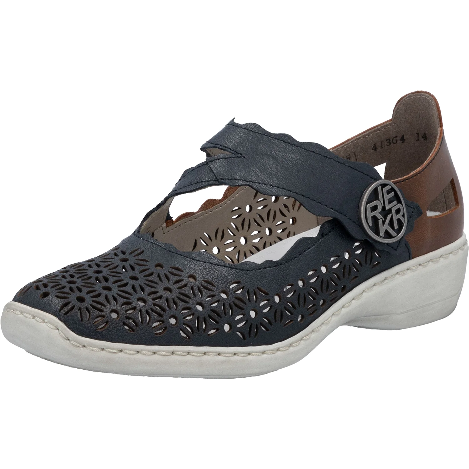 Rieker 413G4-14 Women's Mary Janes Traditional Pazifik/Mogano Leather - Image 5