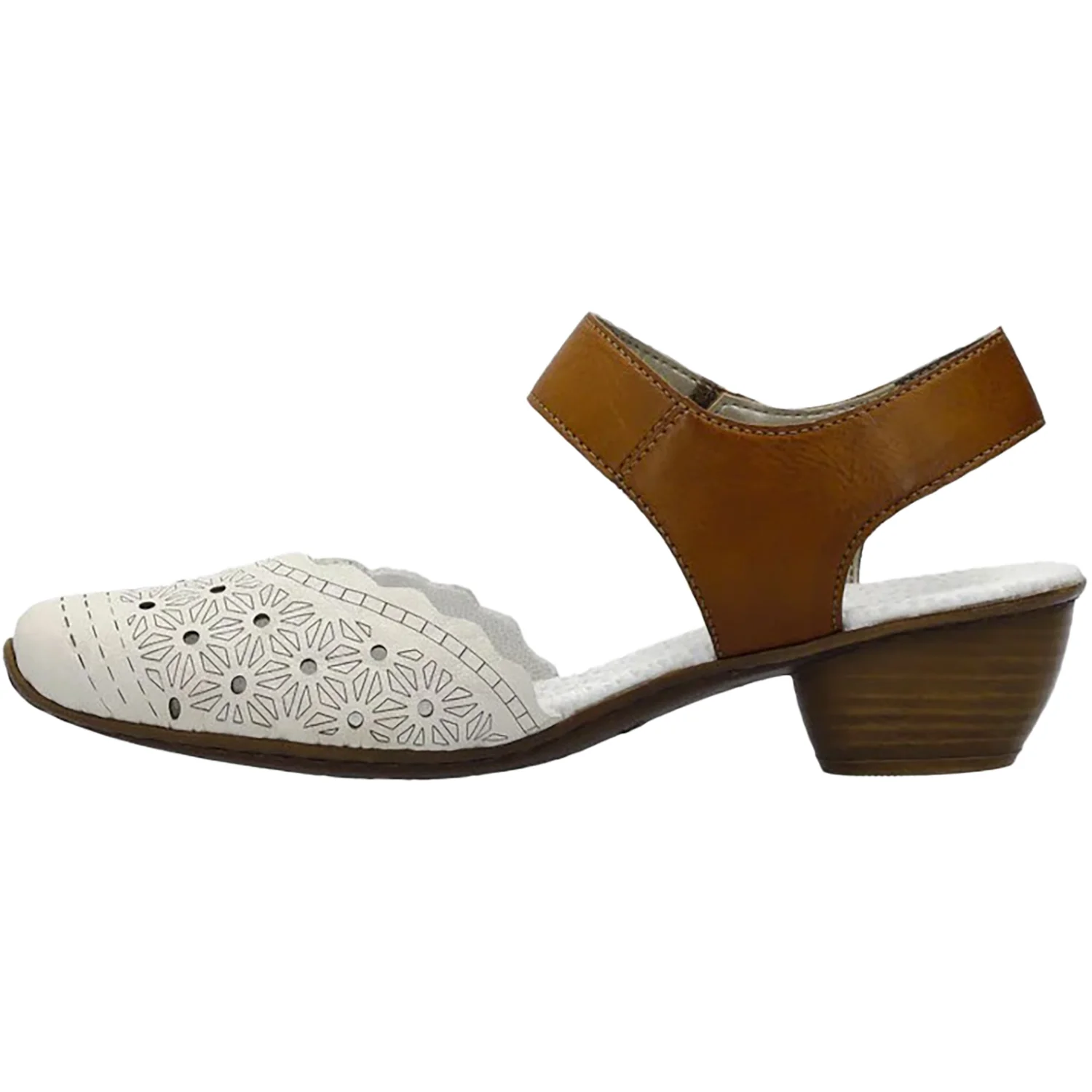 Rieker 43703-60 Mirjam Women's Dressy Mary Janes Cream/Cayenne Leather - Image 3