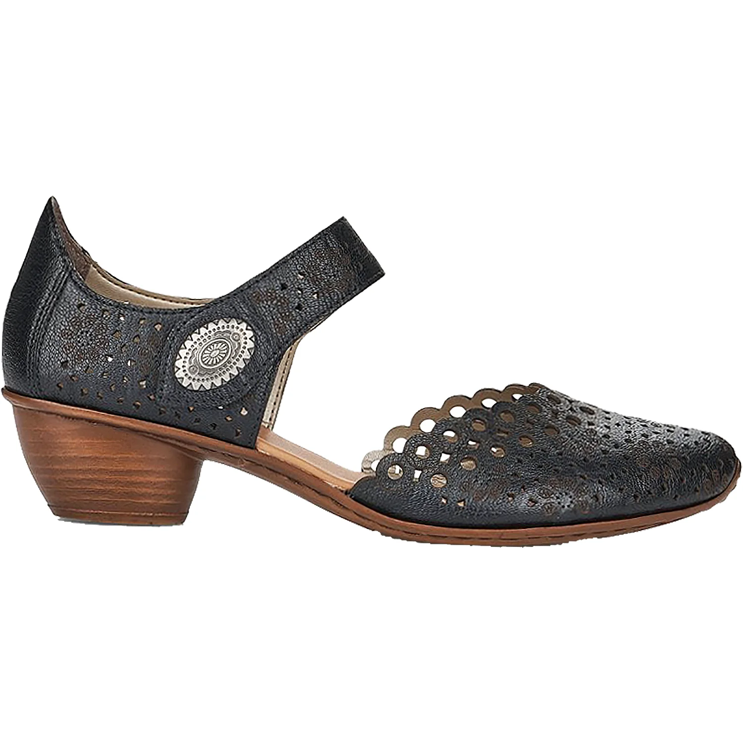Rieker 43753-00 Mirjam Women's Mary Janes Black Leather