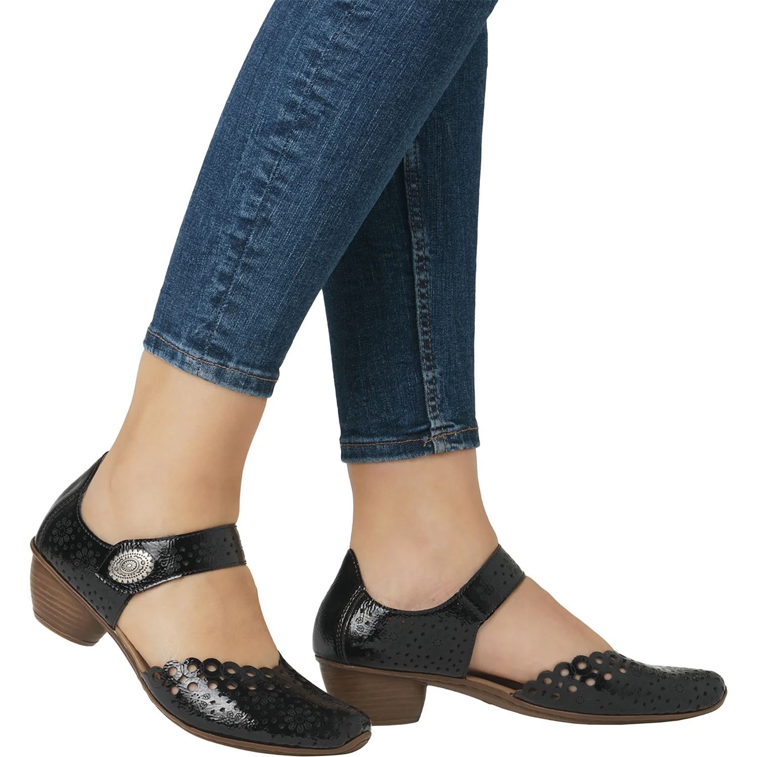 Rieker 43753-02 Mirjam 53 Women's Dressy Mary Janes Nero/Black Leather - Image 6