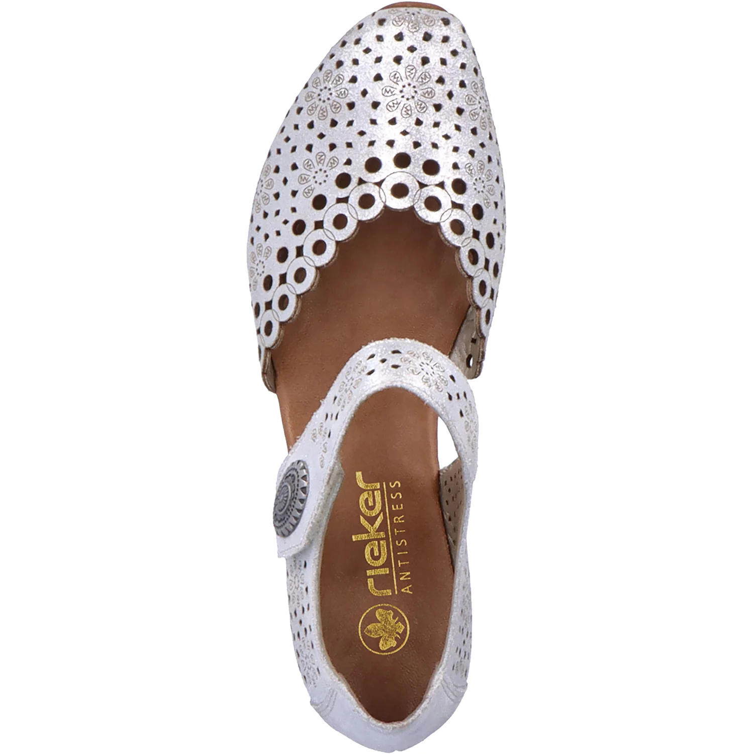 Rieker 43753-90 Mirjam 53 Women's Mary Janes Silver Leather - Image 2