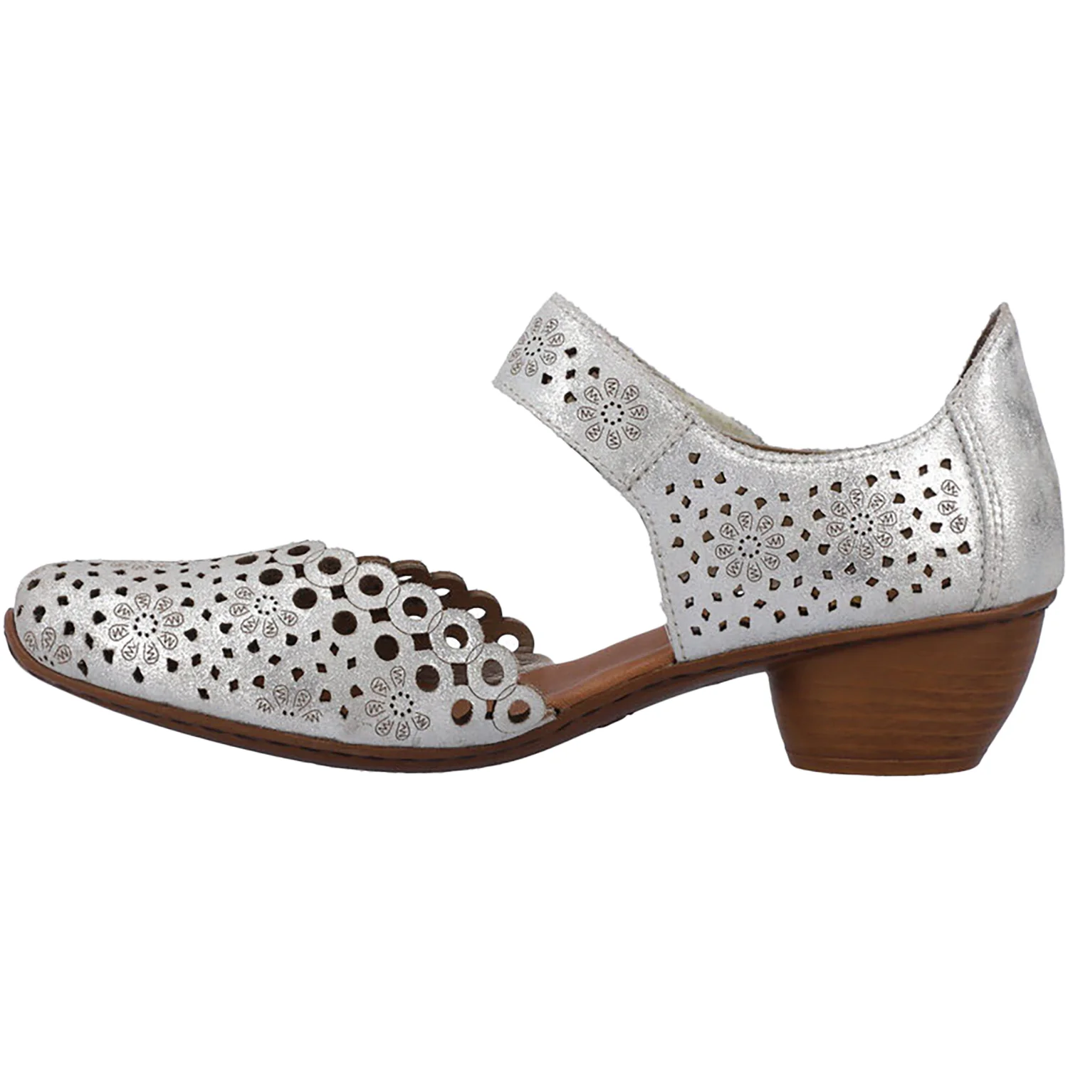 Rieker 43753-90 Mirjam 53 Women's Mary Janes Silver Leather - Image 3