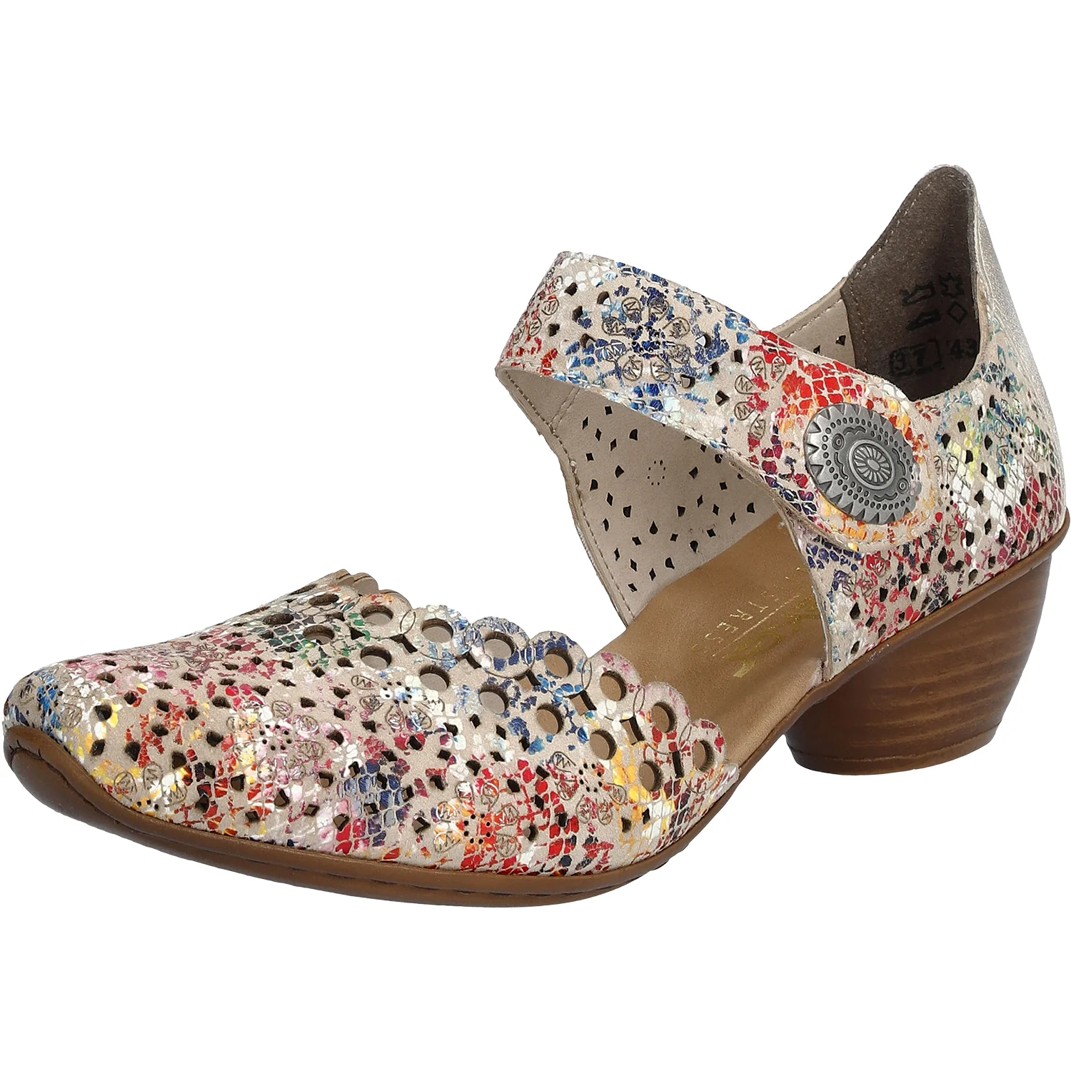 Rieker 43753-91 Mirjam 53 Women's Dressy Mary Janes Beige Multi Leather - Image 5