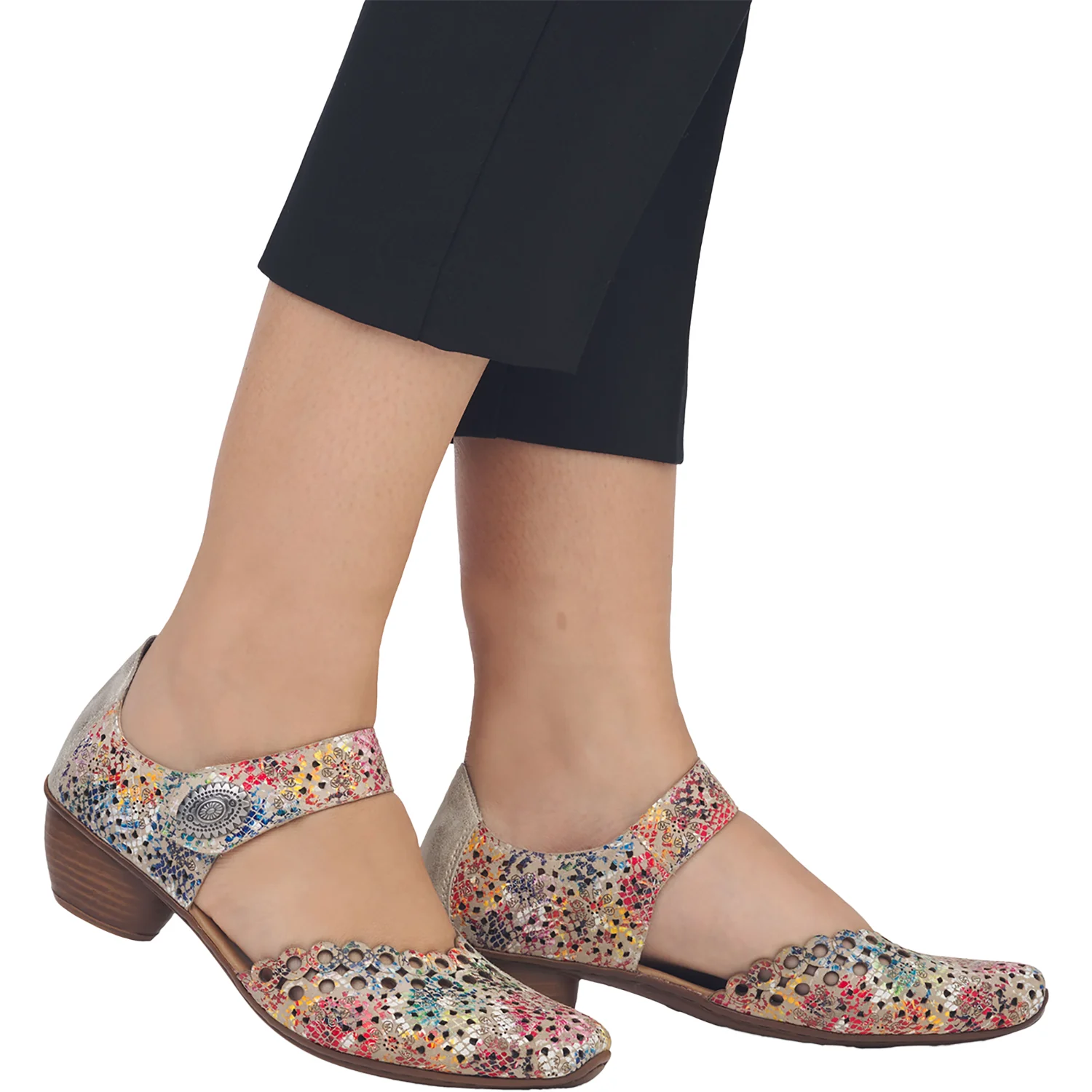Rieker 43753-91 Mirjam 53 Women's Dressy Mary Janes Beige Multi Leather - Image 6
