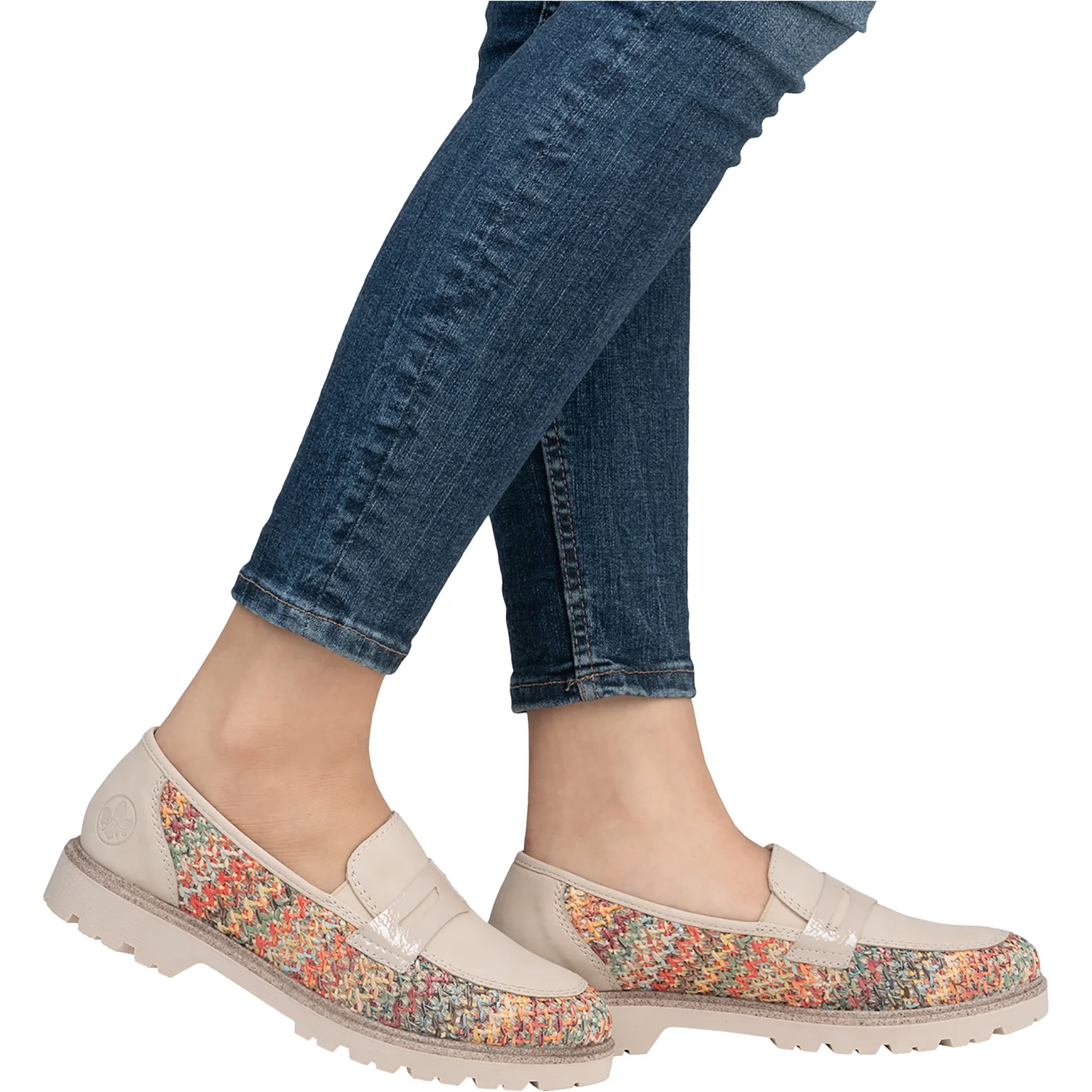 Rieker 45562-90 Gitta 62 Women's Slip Ons Traditional Perle Vegan/Patent Multi Woven - Image 10
