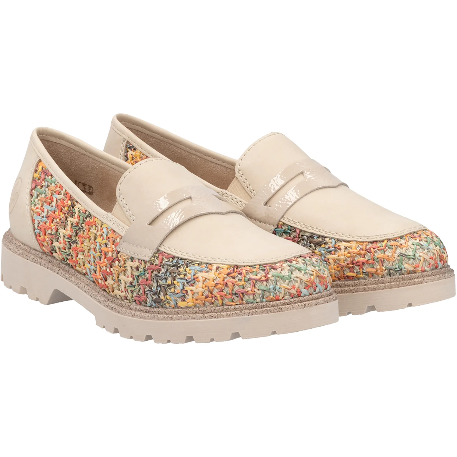 Rieker 45562-90 Gitta 62 Women's Slip Ons Traditional Perle Vegan/Patent Multi Woven - Image 7