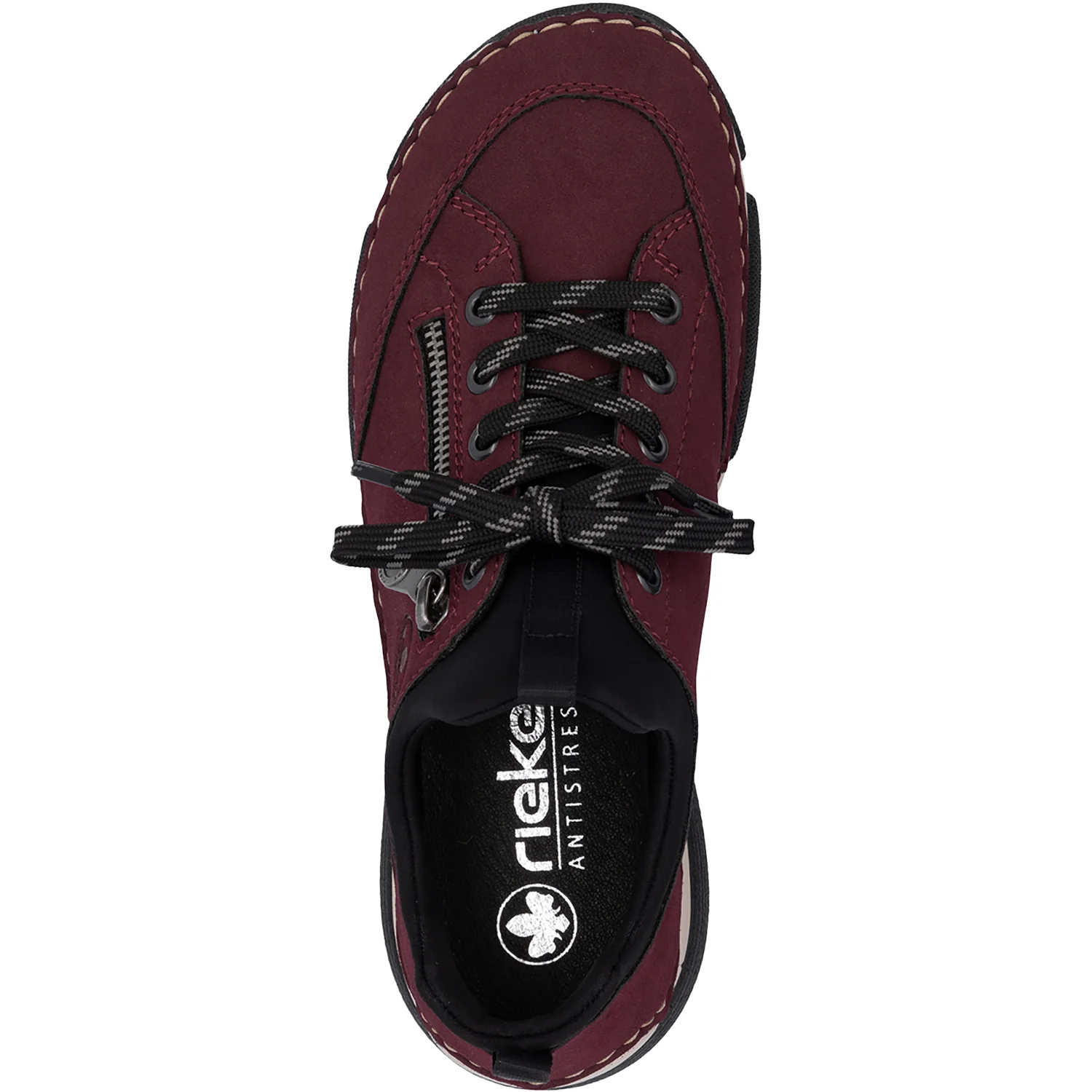 Rieker 45973-36 Angela Women's Sporty Lace Up Shoes Bordeaux/Schwarz - Image 2