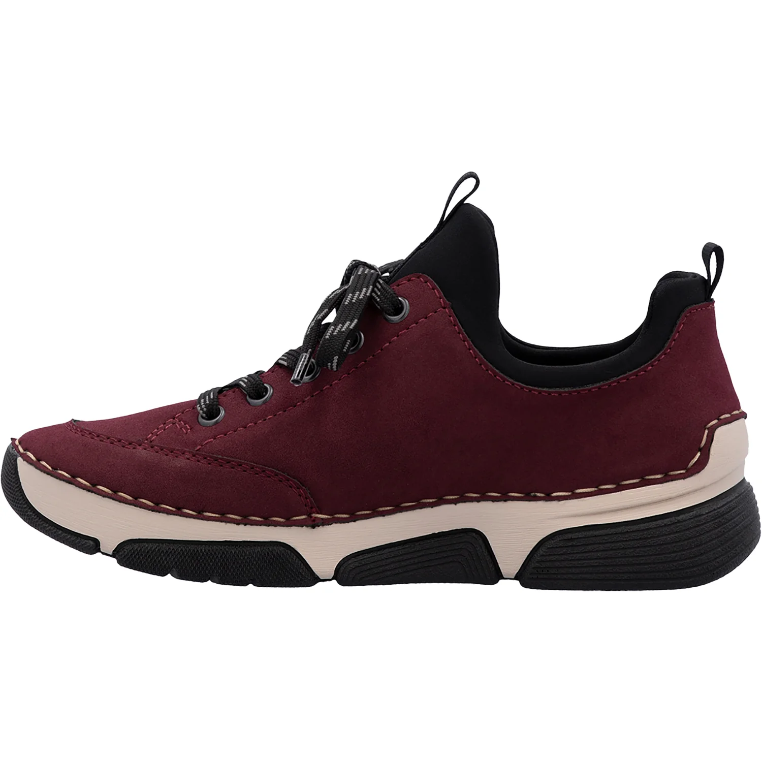 Rieker 45973-36 Angela Women's Sporty Lace Up Shoes Bordeaux/Schwarz - Image 3