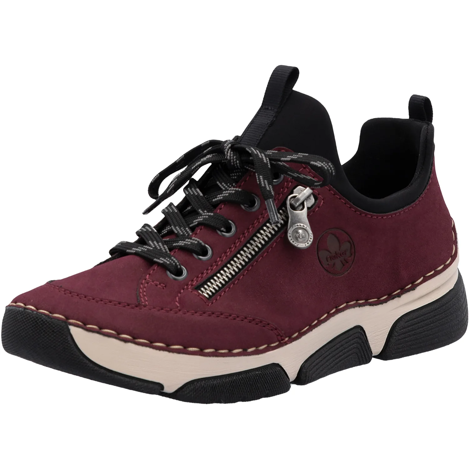 Rieker 45973-36 Angela Women's Sporty Lace Up Shoes Bordeaux/Schwarz - Image 5