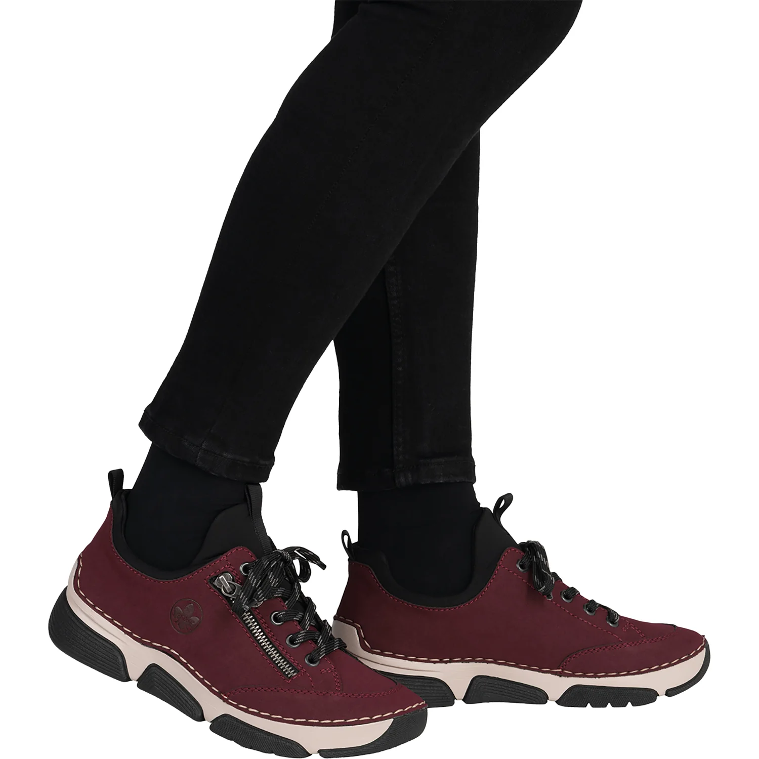 Rieker 45973-36 Angela Women's Sporty Lace Up Shoes Bordeaux/Schwarz - Image 6
