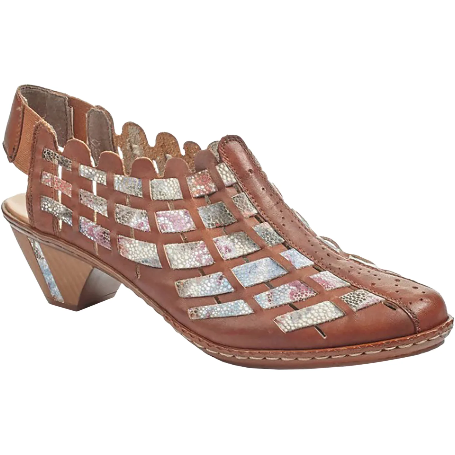 Rieker 46778-24 Sina Women's Dress Heels Reh/Weiss-Multi - Image 3