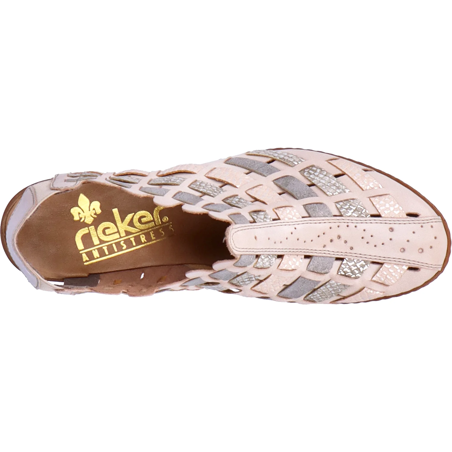 Rieker 46778-64 Sina 78 Women's Slingback Shoes Clay/Lighthouse Silver Leather - Image 2