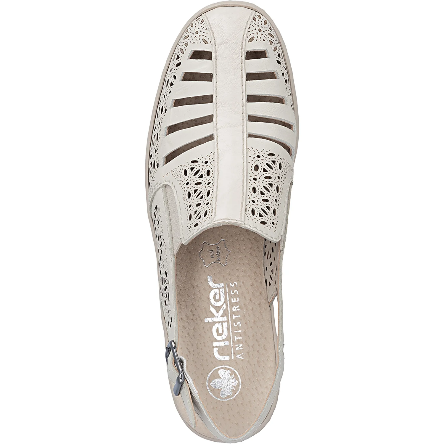 Rieker 48763-60 Women's Slip On Sporty Sneakers Crema/Crema - Image 2