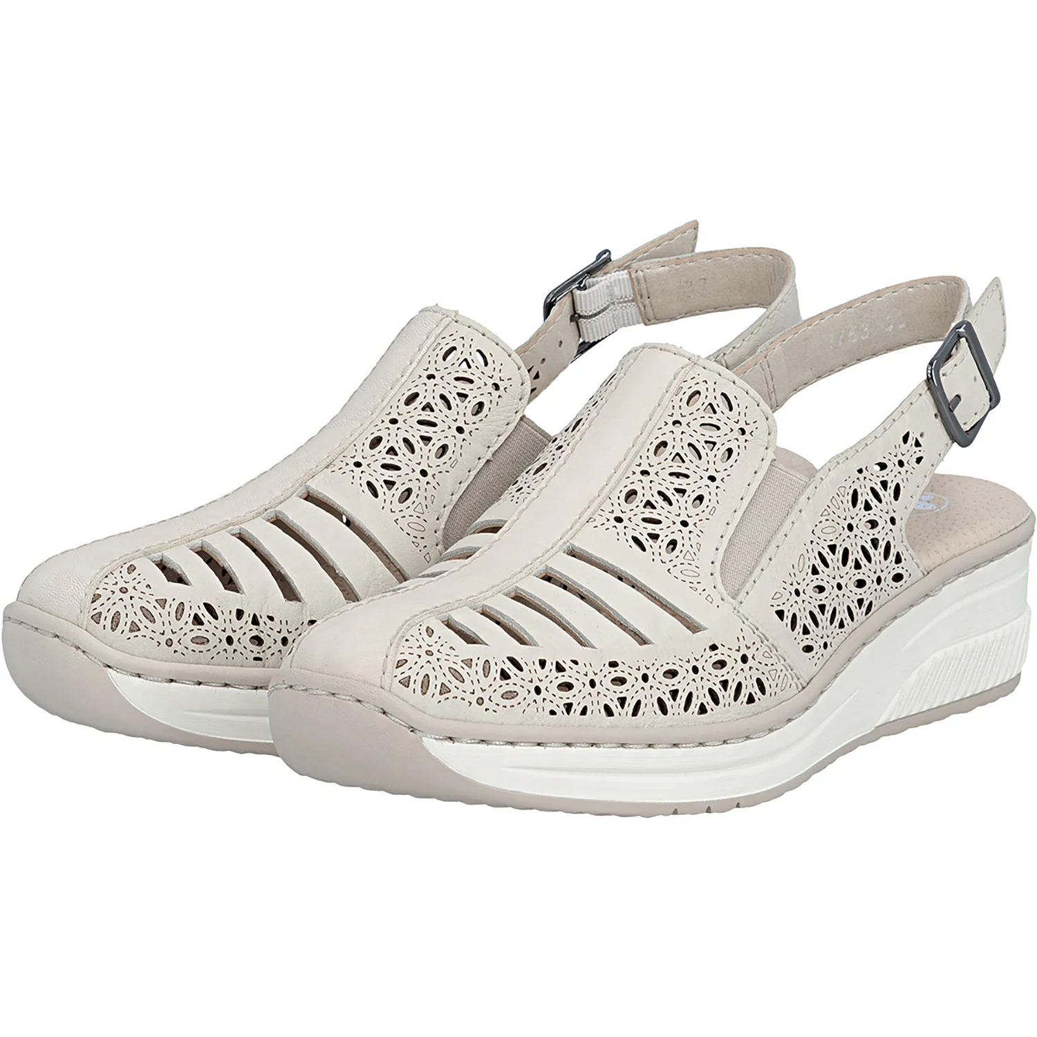 Rieker 48763-60 Women's Slip On Sporty Sneakers Crema/Crema - Image 7
