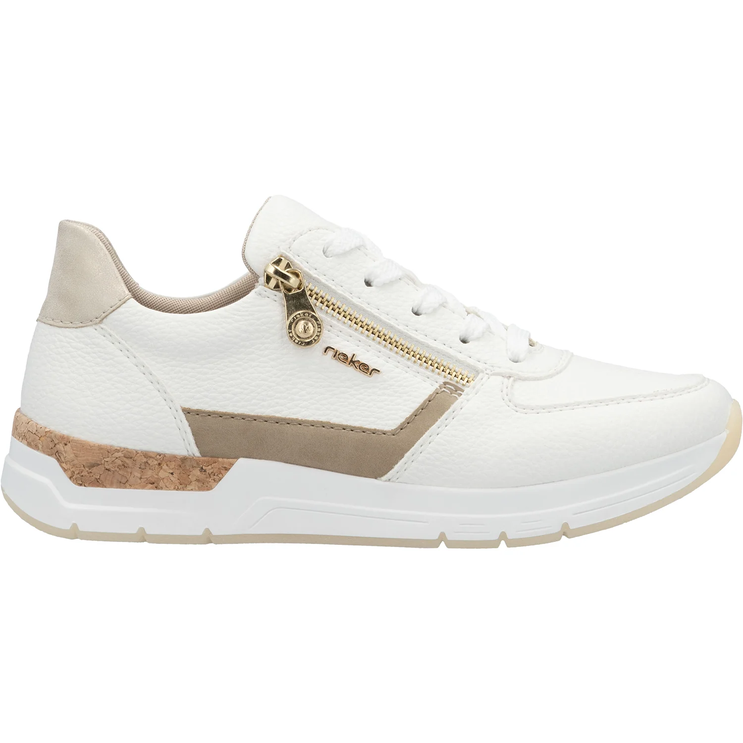 Rieker 58902-80 Women's Shoes Weiss/Porzellan/Muschel Synthetic