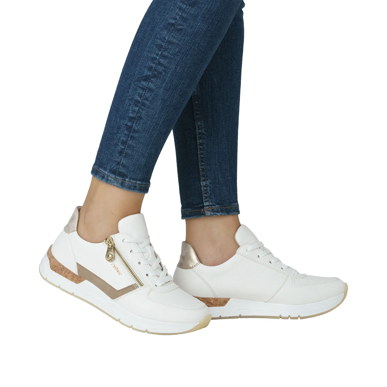 Rieker 58902-80 Women's Shoes Weiss/Porzellan/Muschel Synthetic - Image 6