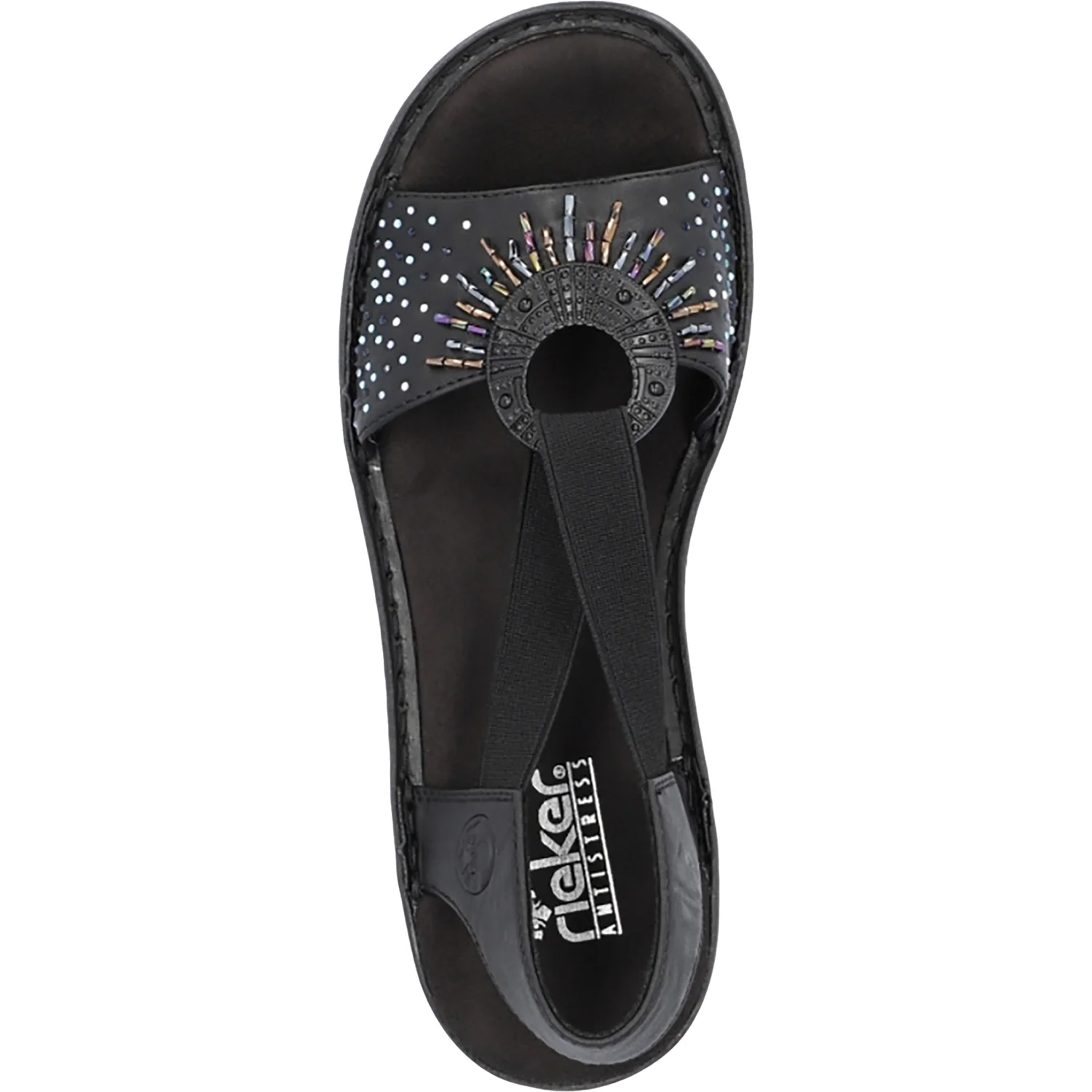Rieker 60880-00 With Beads Women's Sandals Black W Beads Synthetic - Image 2