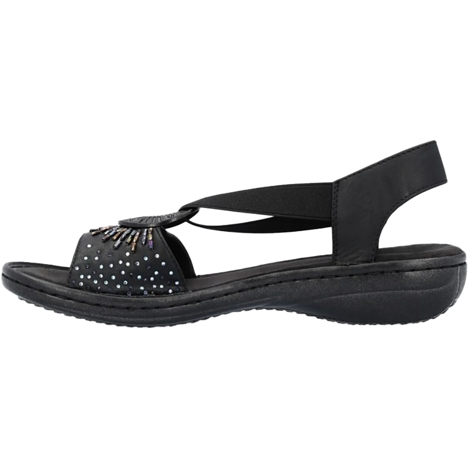 Rieker 60880-00 With Beads Women's Sandals Black W Beads Synthetic - Image 3