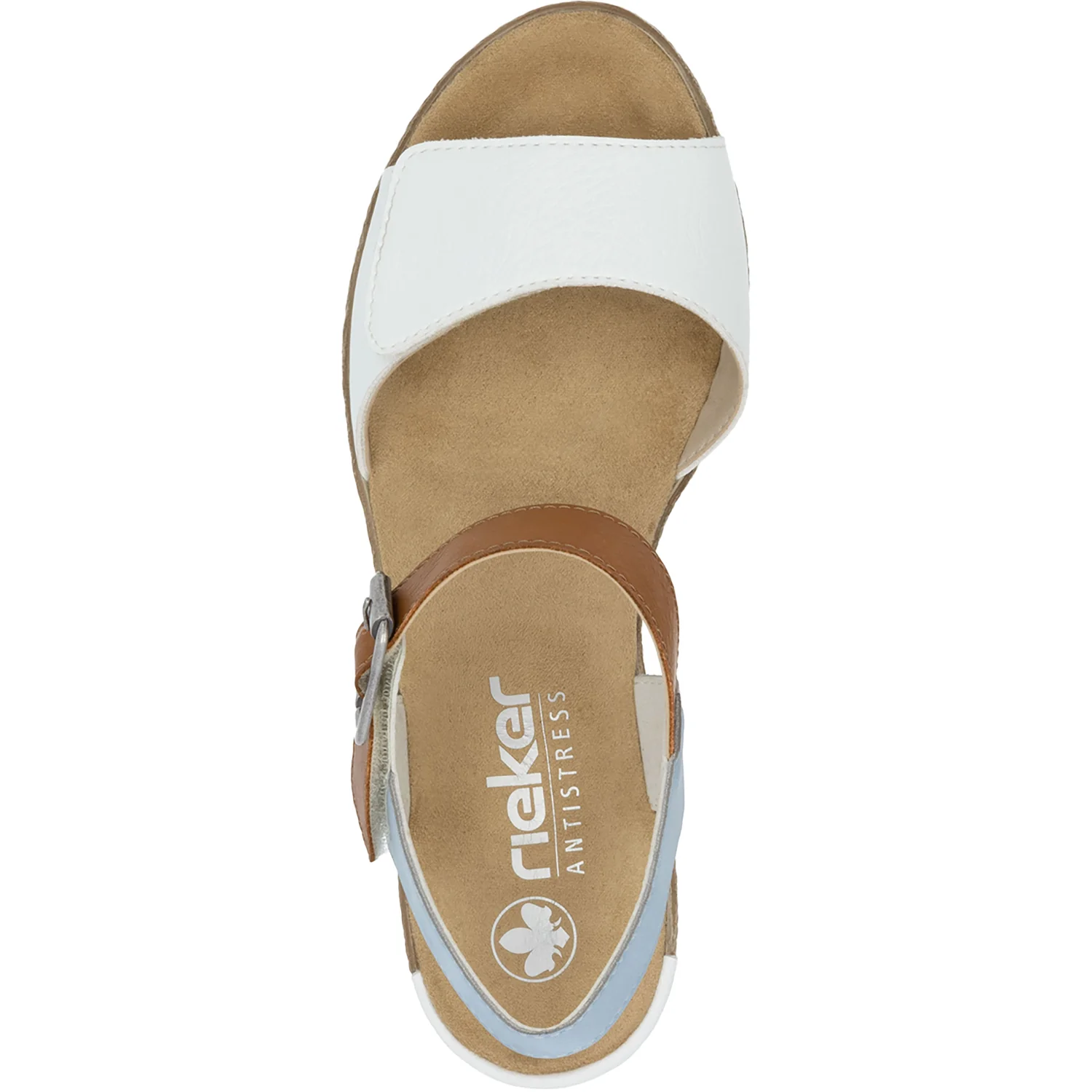Rieker 62460-80 Fanni 80 Women's Wedge Sandals Weiss/Cayenne/Ciel Synthetic - Image 2