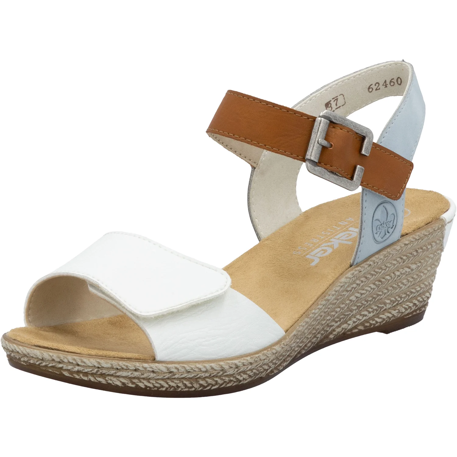 Rieker 62460-80 Fanni 80 Women's Wedge Sandals Weiss/Cayenne/Ciel Synthetic - Image 5