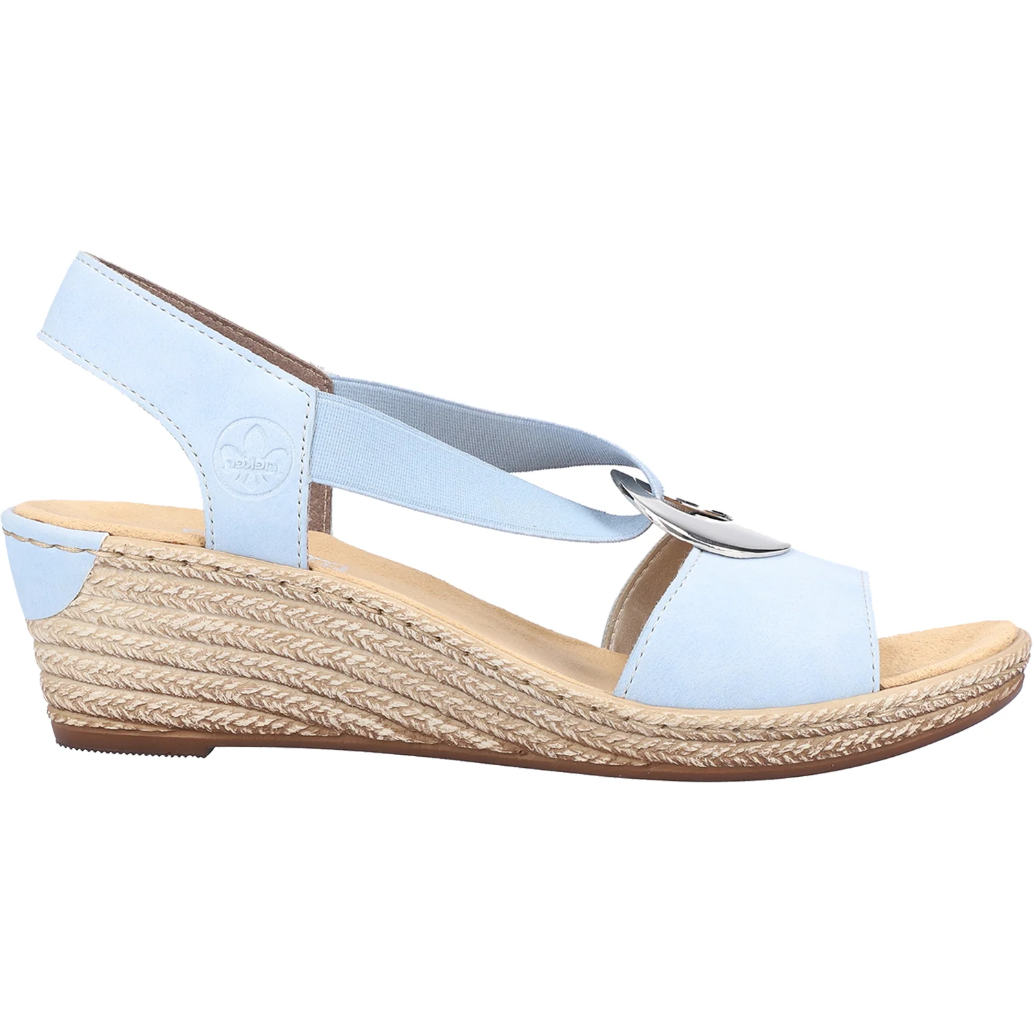 Rieker 624H6-10 Fanni H6 Women's Backstrap Sandals Aqua Synthetic