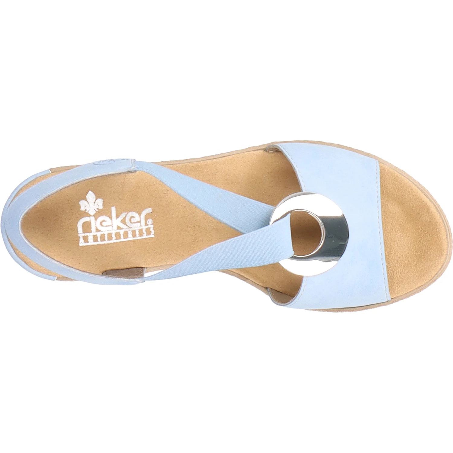 Rieker 624H6-10 Fanni H6 Women's Backstrap Sandals Aqua Synthetic - Image 2