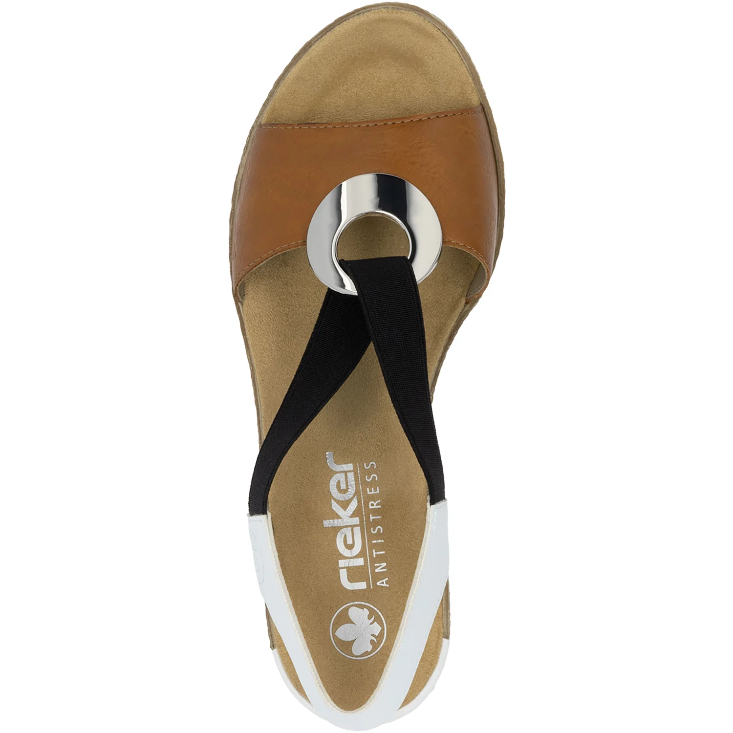 Rieker 624H6-24 Fanni H6 Women's Wedge Sandals Cayenne/Weiss Synthetic - Image 2