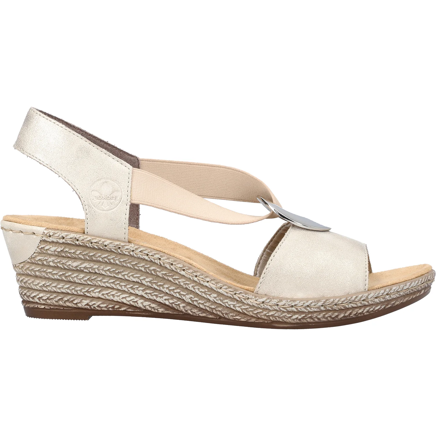 Rieker 624H6-60 Fanni Women's Slingback Sandals Muschel/Cream Synthetic
