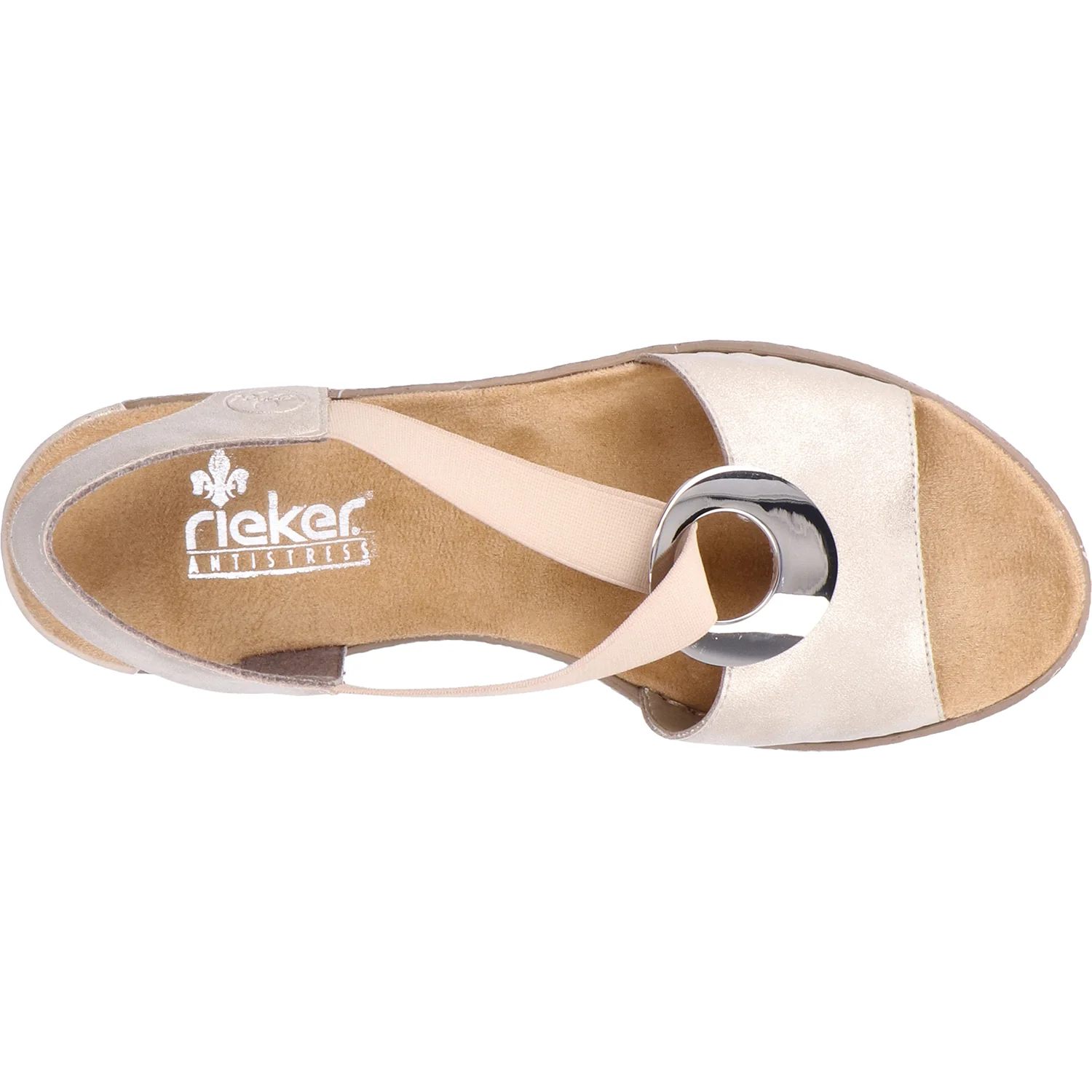 Rieker 624H6-60 Fanni Women's Slingback Sandals Muschel/Cream Synthetic - Image 2