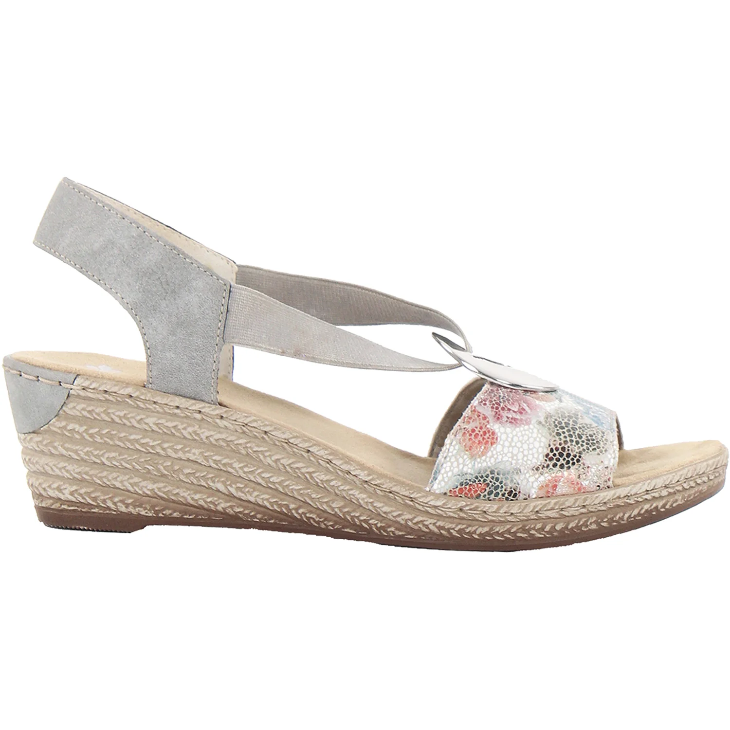 Rieker 624H6-90 Fanni H6 Women's Sandals White Multi/Cement Mosaic Synthetic