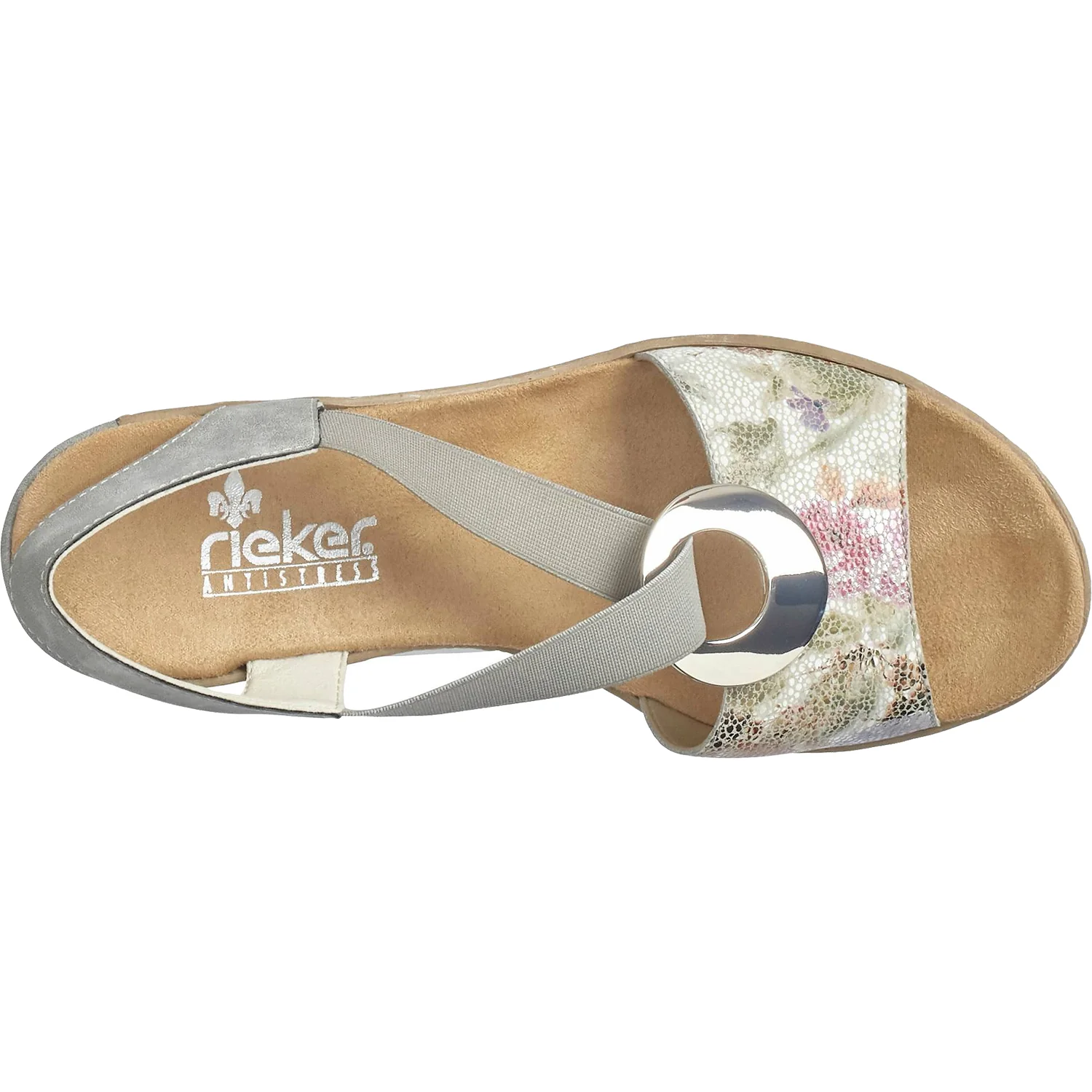 Rieker 624H6-90 Fanni H6 Women's Sandals White Multi/Cement Mosaic Synthetic - Image 2