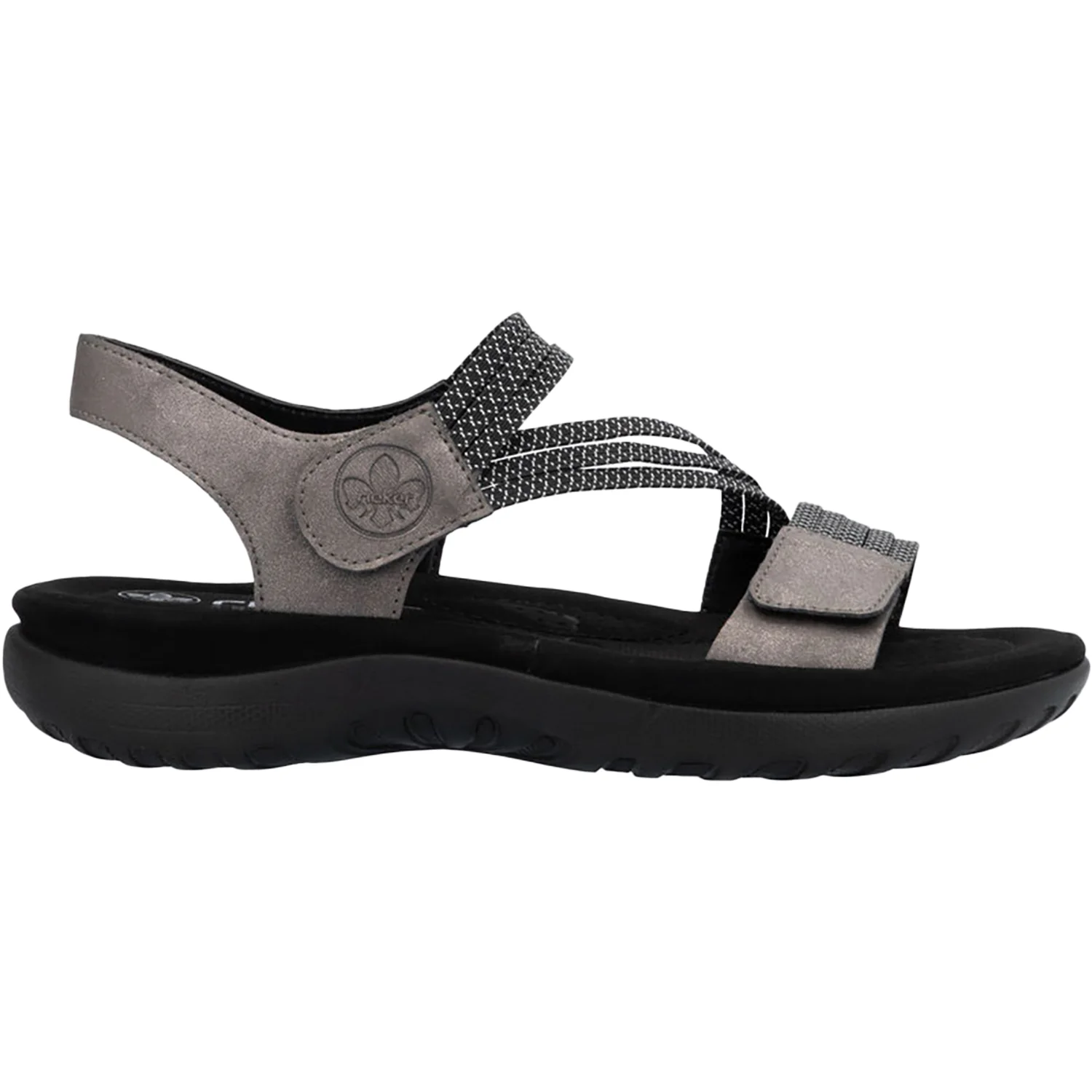 Rieker 64870-42 Women's Sandals Mineral/Schwarz Synthetic