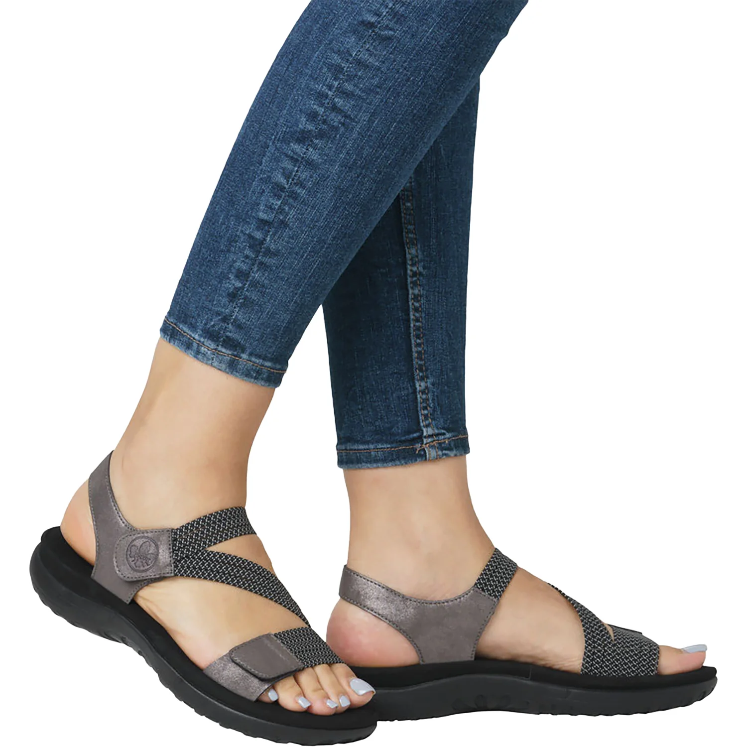Rieker 64870-42 Women's Sandals Mineral/Schwarz Synthetic - Image 6