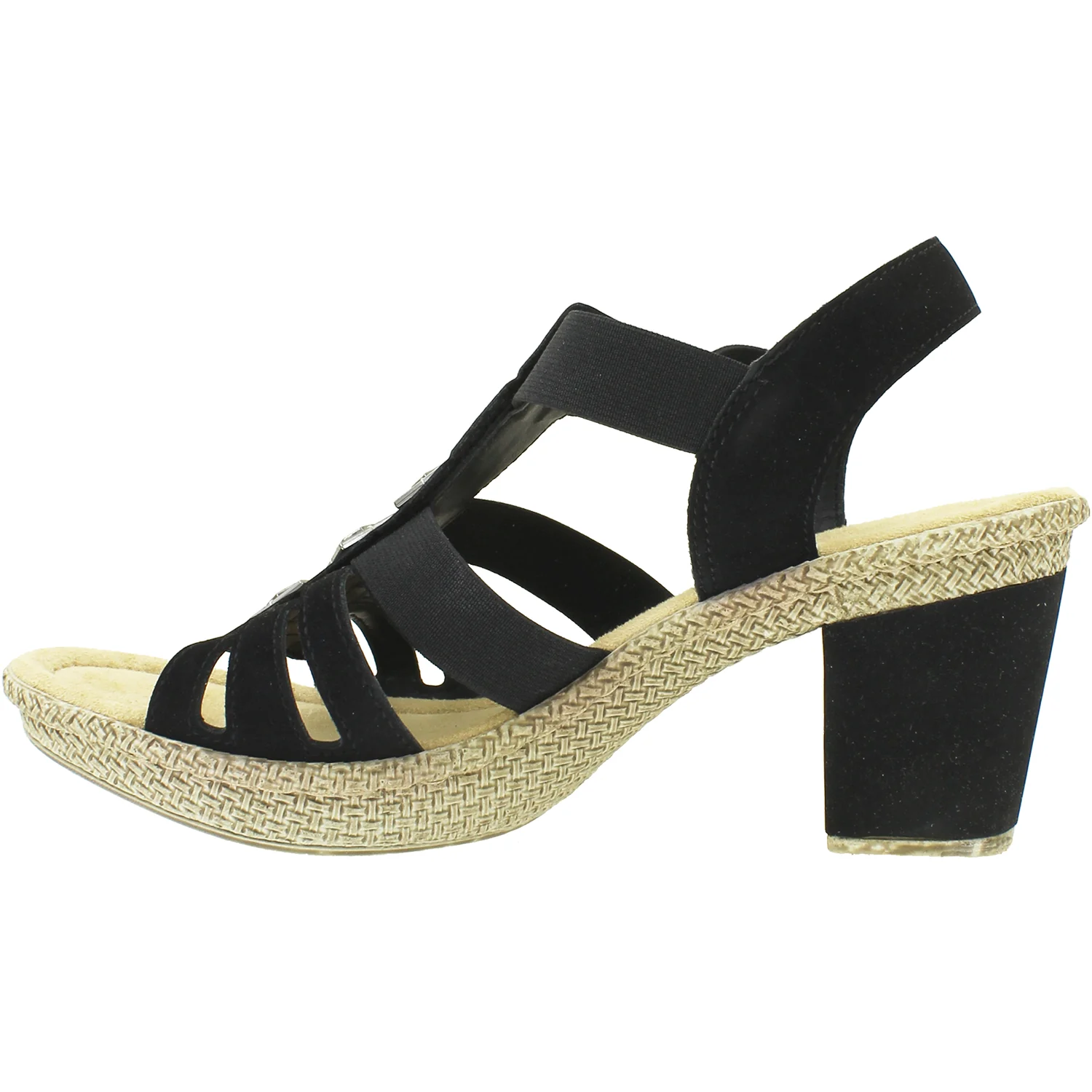 Rieker 66560-00 Rabea 60 Women's High Heel Sandals Black Synthetic - Image 3