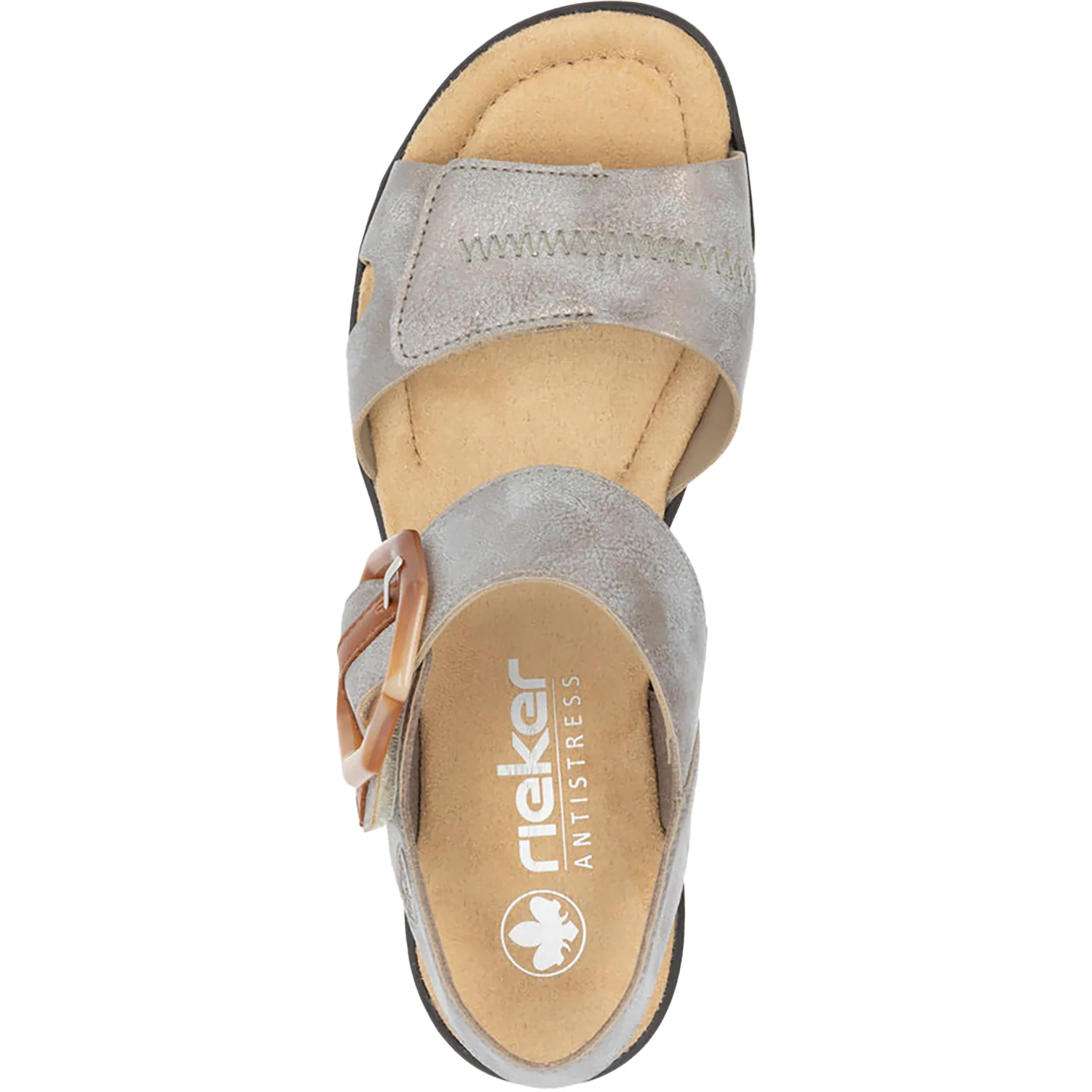 Rieker 68176-40 Women's Wedge Sandals Grey/Cayenne Synthetic - Image 2
