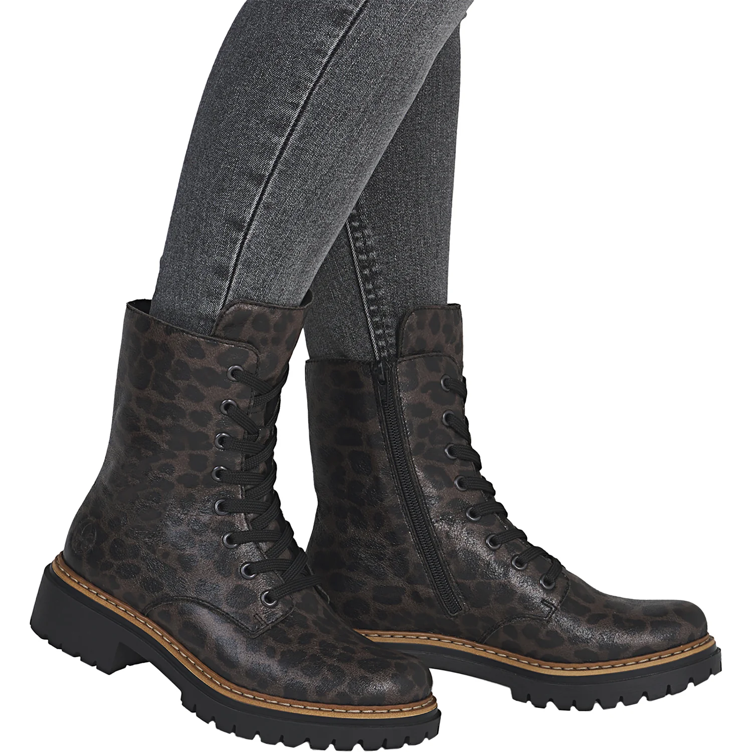 Rieker 72627-90 Women's Boots Grey Leprato Synthetic Leather - Image 6