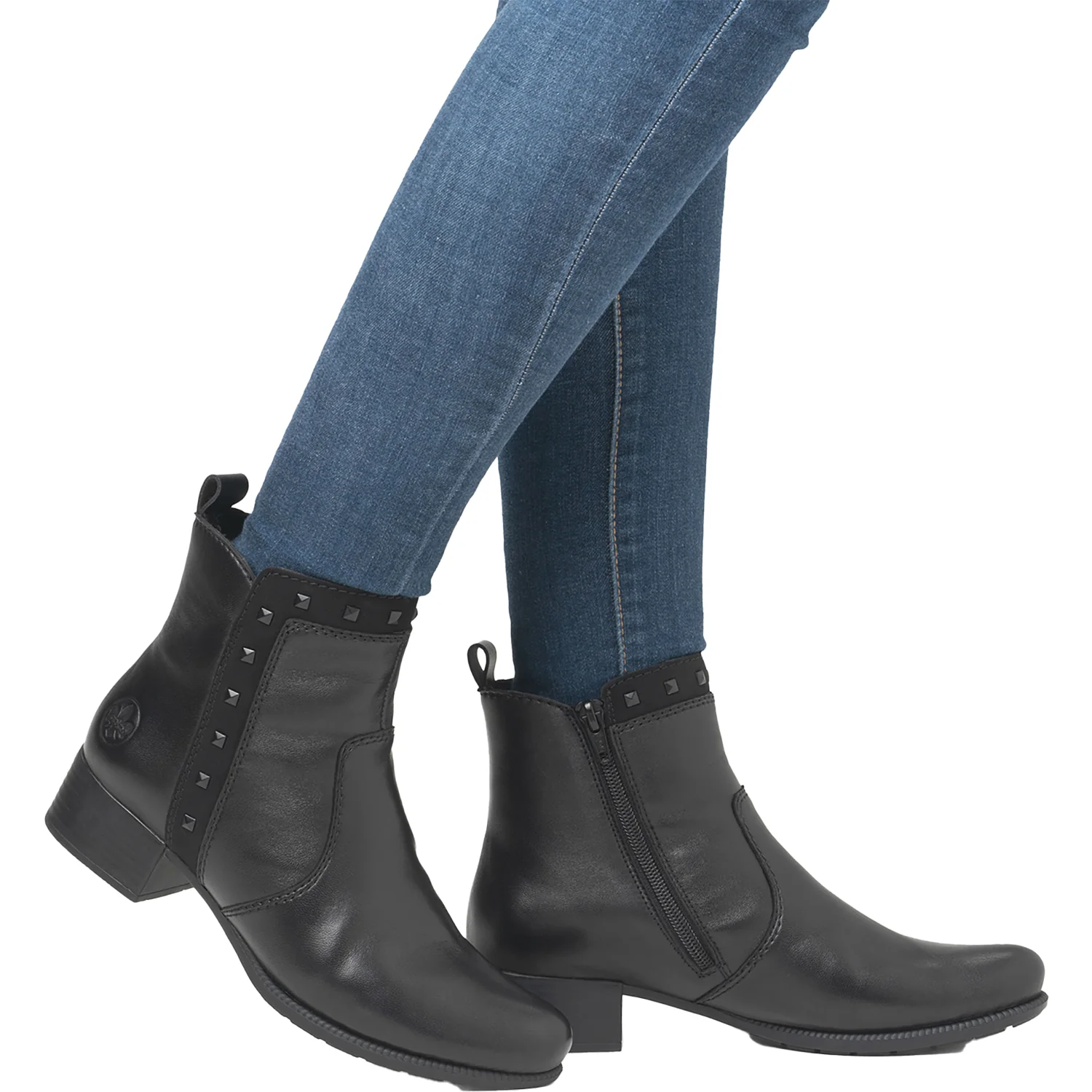 Rieker 78657-00 Women's Boots Black/Black/Black Leather - Image 6