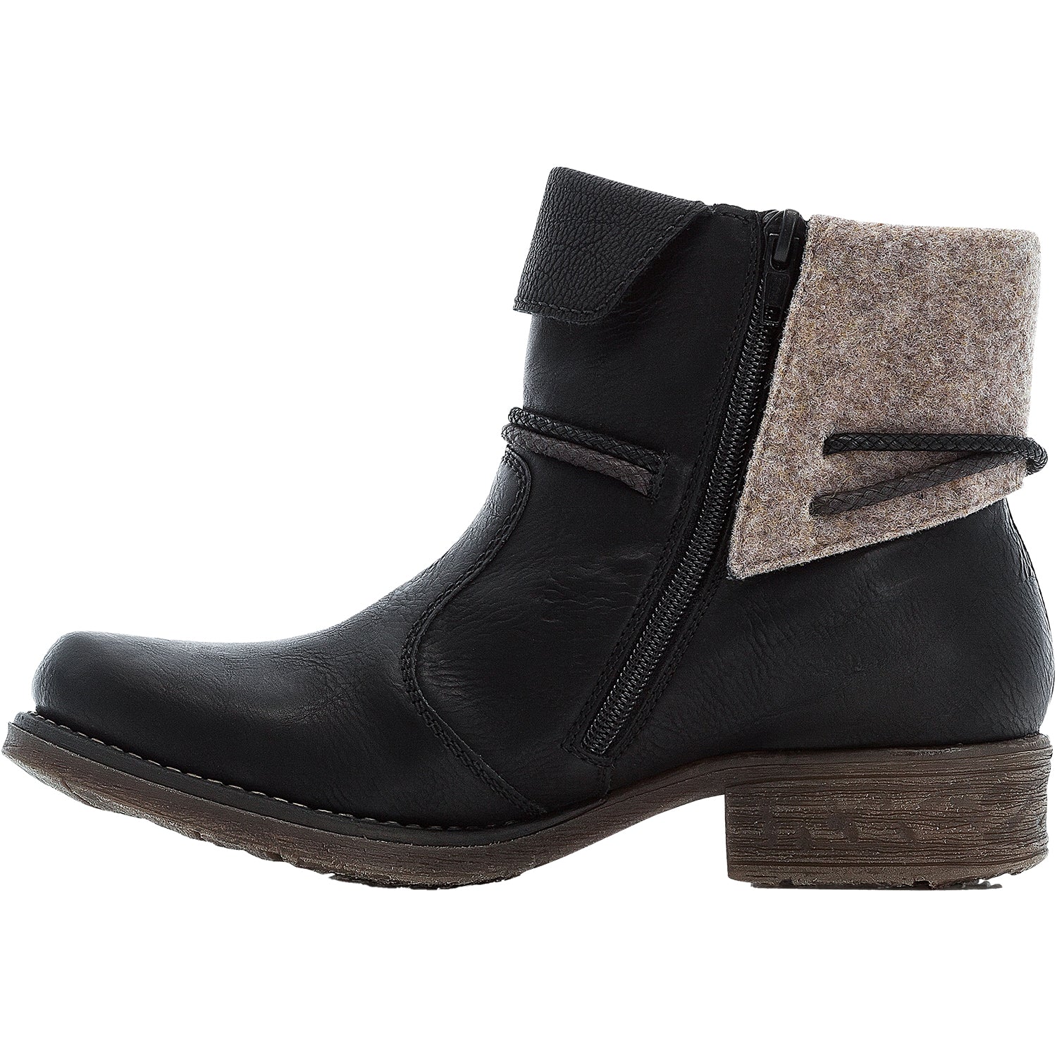Rieker 79693-00 Women's Boots Schwarz/Schwarz/Wood Synthetic - Image 3
