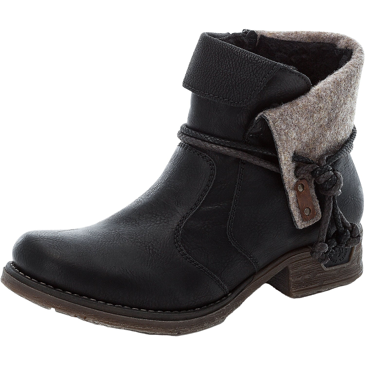 Rieker 79693-00 Women's Boots Schwarz/Schwarz/Wood Synthetic - Image 5