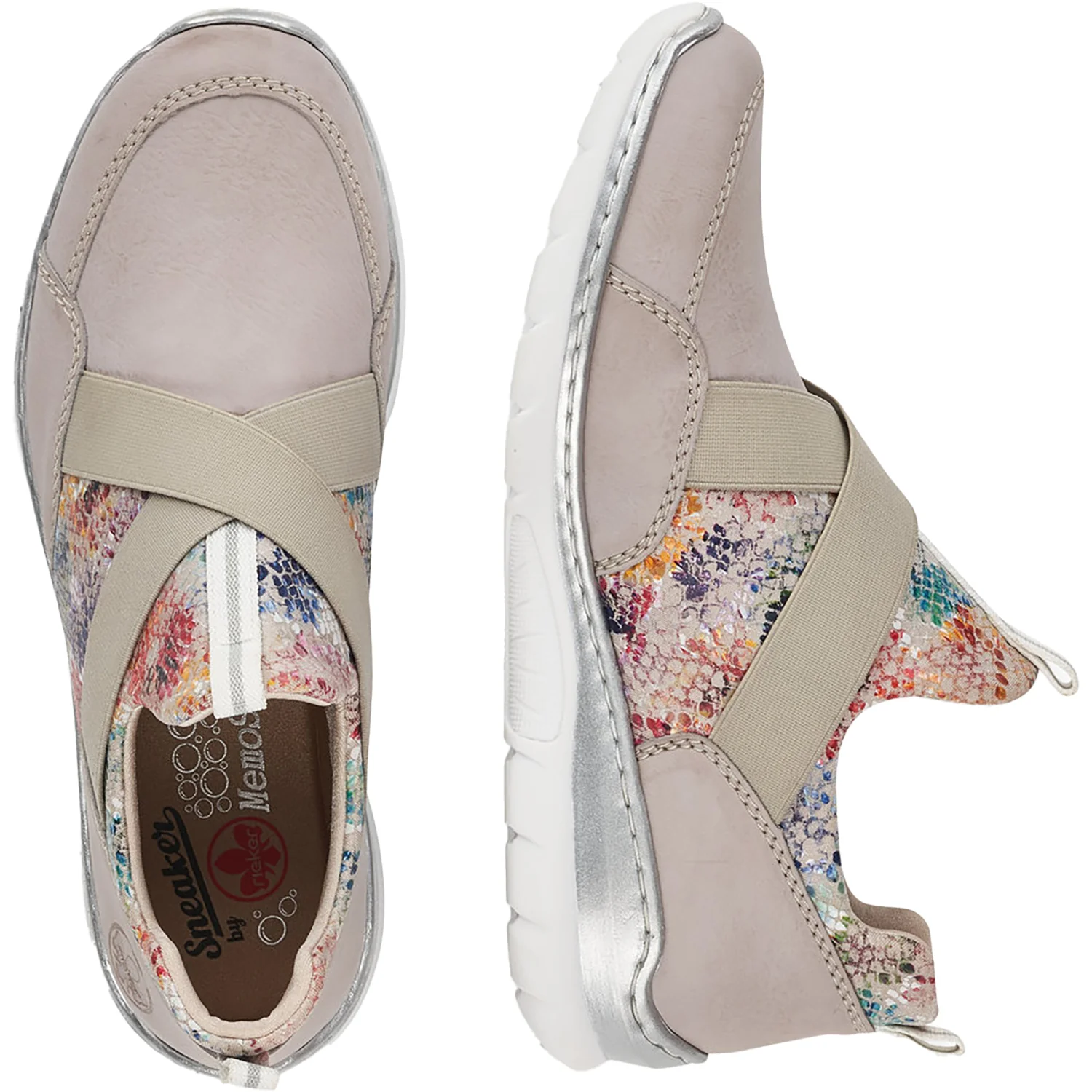 Rieker L3253-40 Nikita 53 Women's Athleisure Shoes Ice/Multi-Grey Synthetic - Image 6