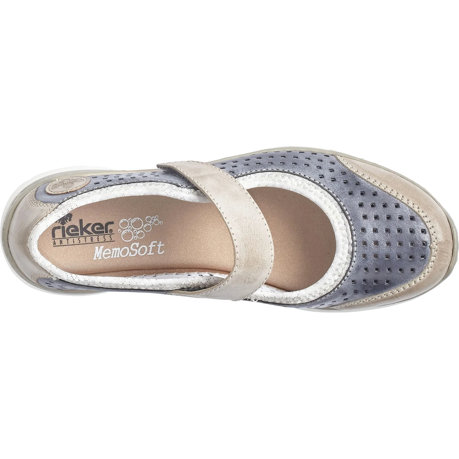 Rieker L32B5-42 Nikita B5 Women's Mart Jane Sneakers Steel/Jeans/Silver Synthetic - Image 2
