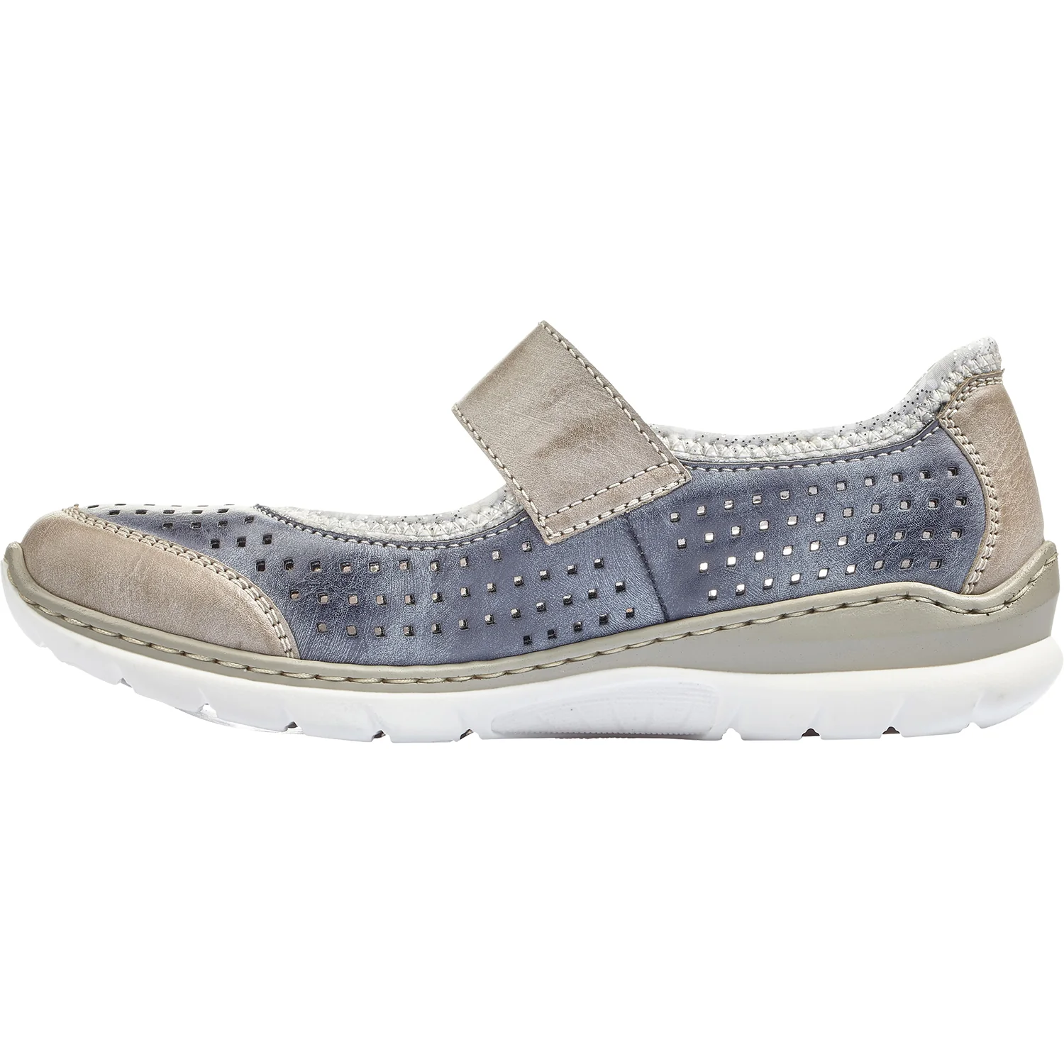 Rieker L32B5-42 Nikita B5 Women's Mart Jane Sneakers Steel/Jeans/Silver Synthetic - Image 3