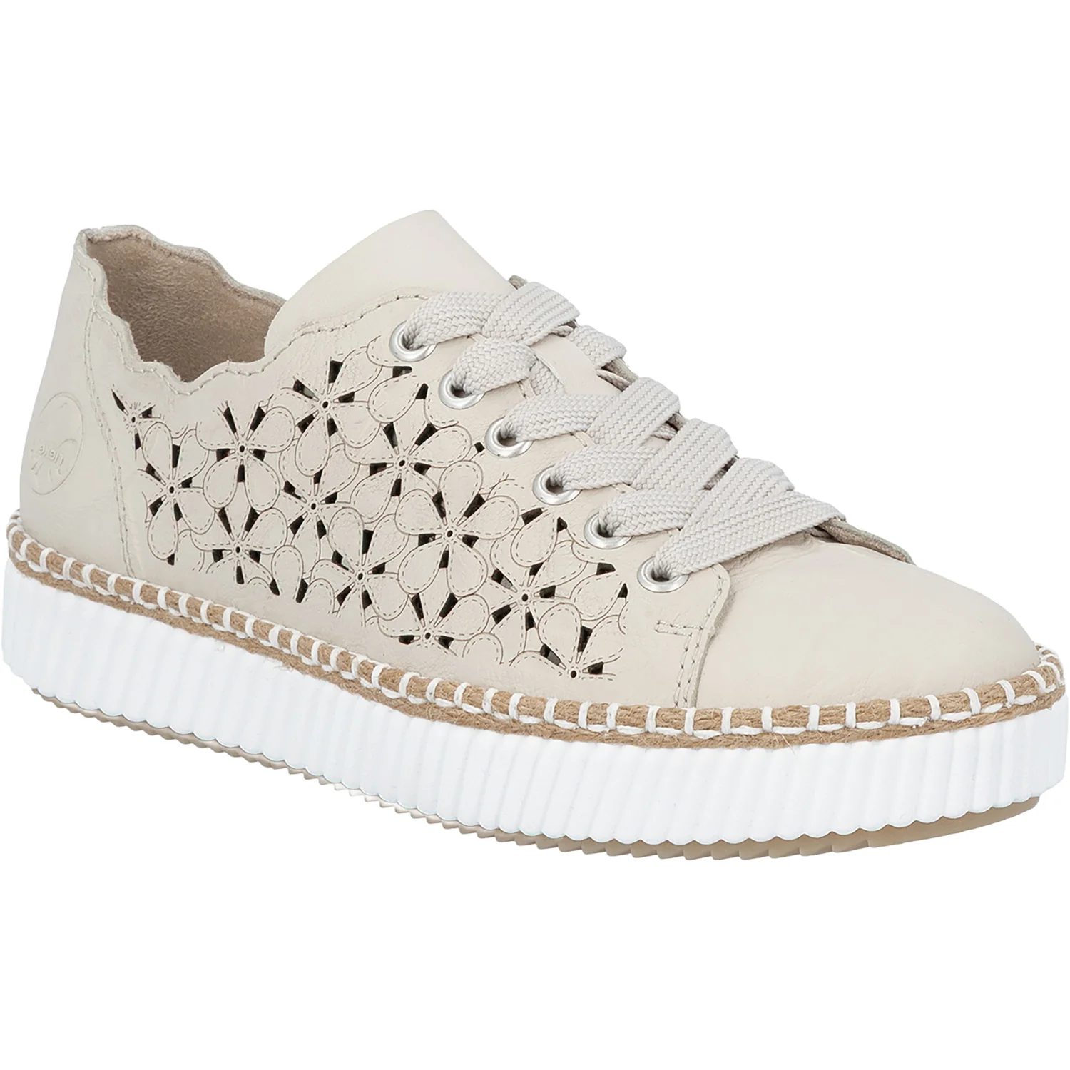 Rieker M2902-60 Women's Sporty Lace Up Shoes Crema/Perle - Image 5